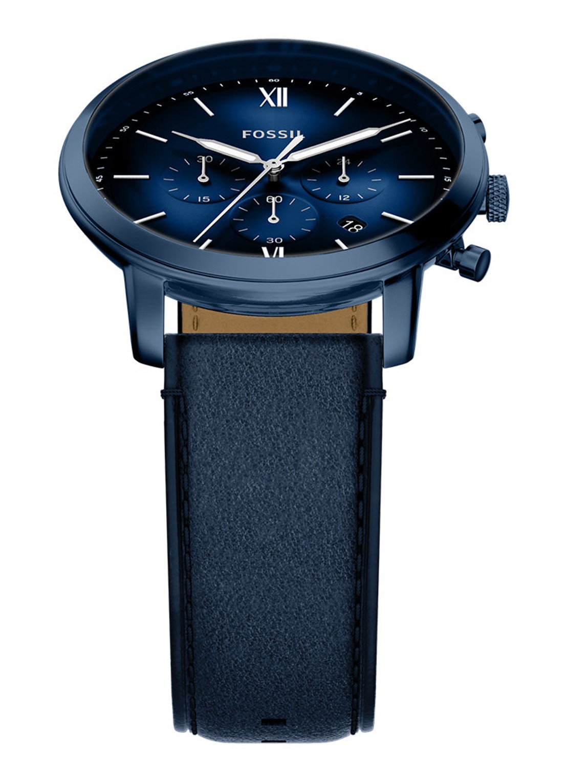 Fossil Neutra horloge FS6168 - detail 4 blauw