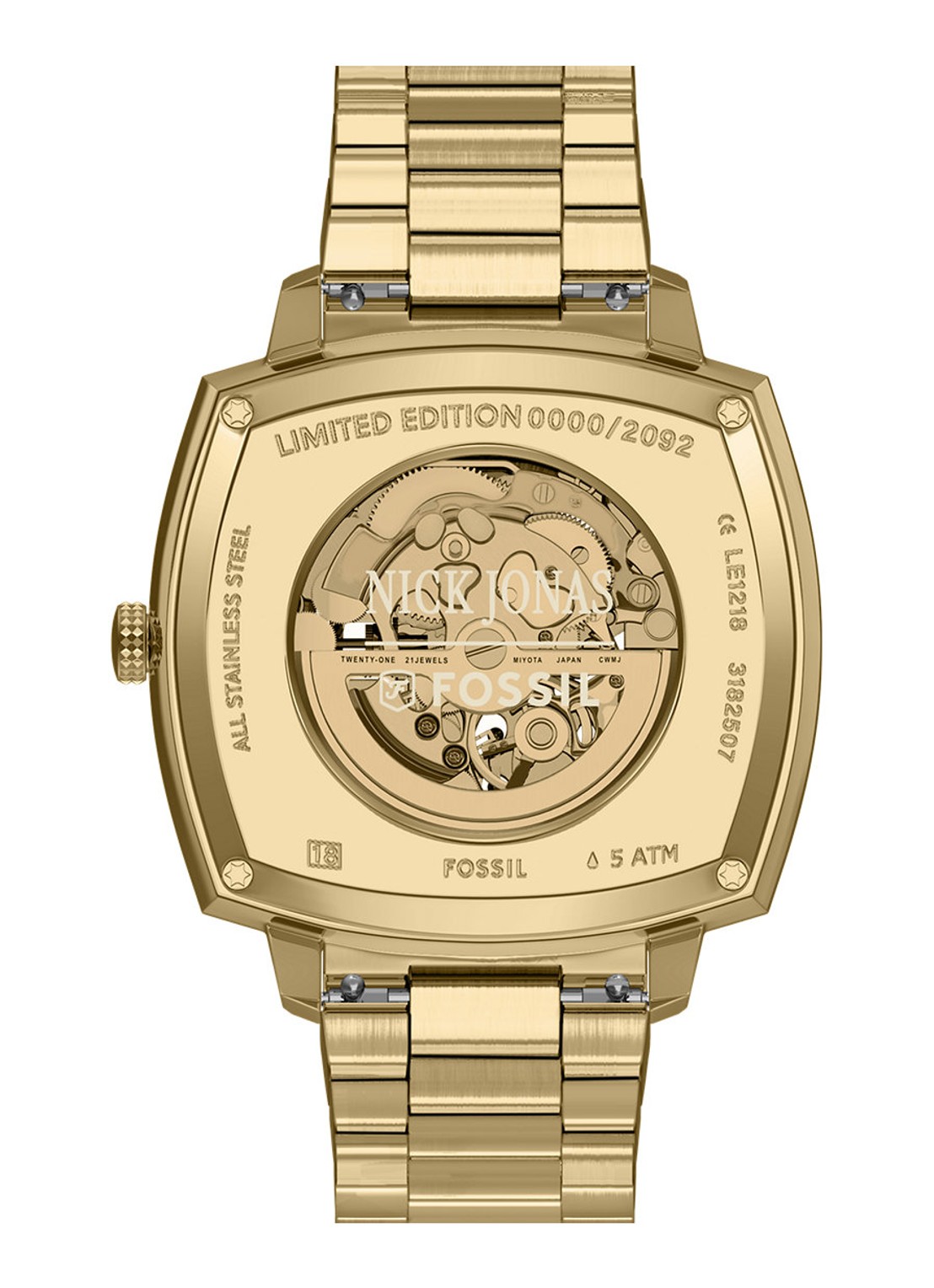 Fossil Nick Jonas x Machine Luxe horloge LE1218 - Limited Edition - detail 2 goud