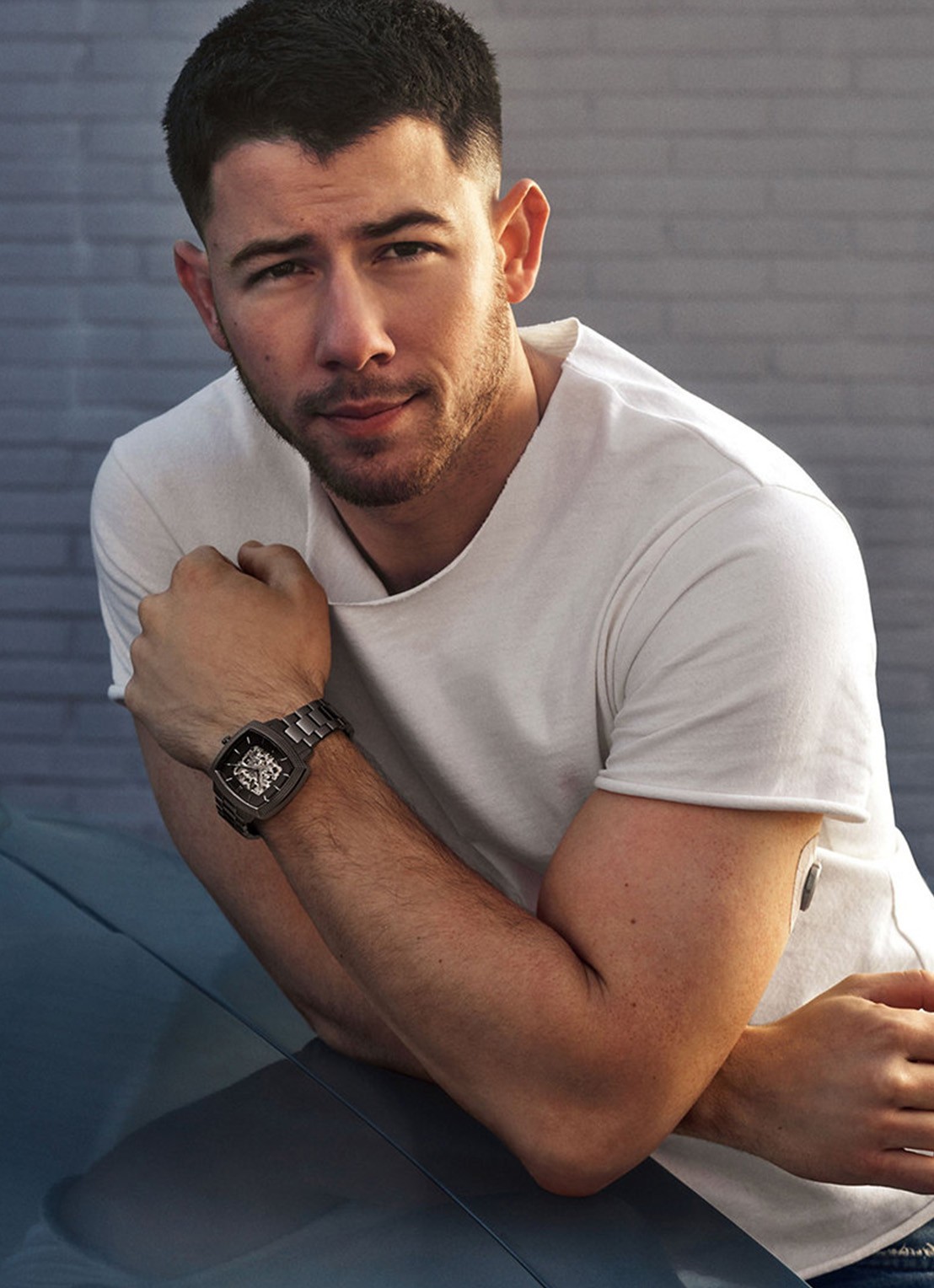 Fossil Nick Jonas x Machine Luxe horloge LE1219 - Limited Edition - voorkant 6 antraciet
