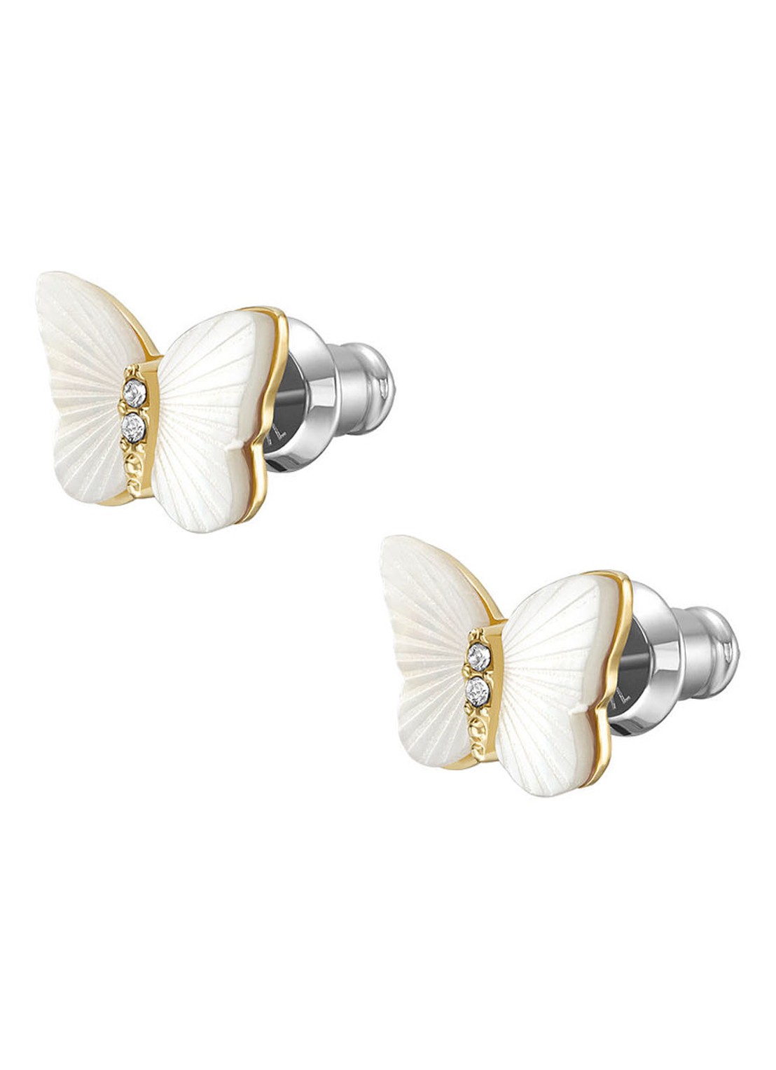 Fossil Oorknopjes met kristal JF04422710 - detail 4 goud