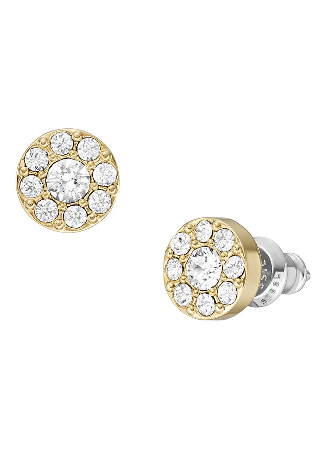 Fossil Oorknopjes met zirkonia JF04375710 - detail 2 goud