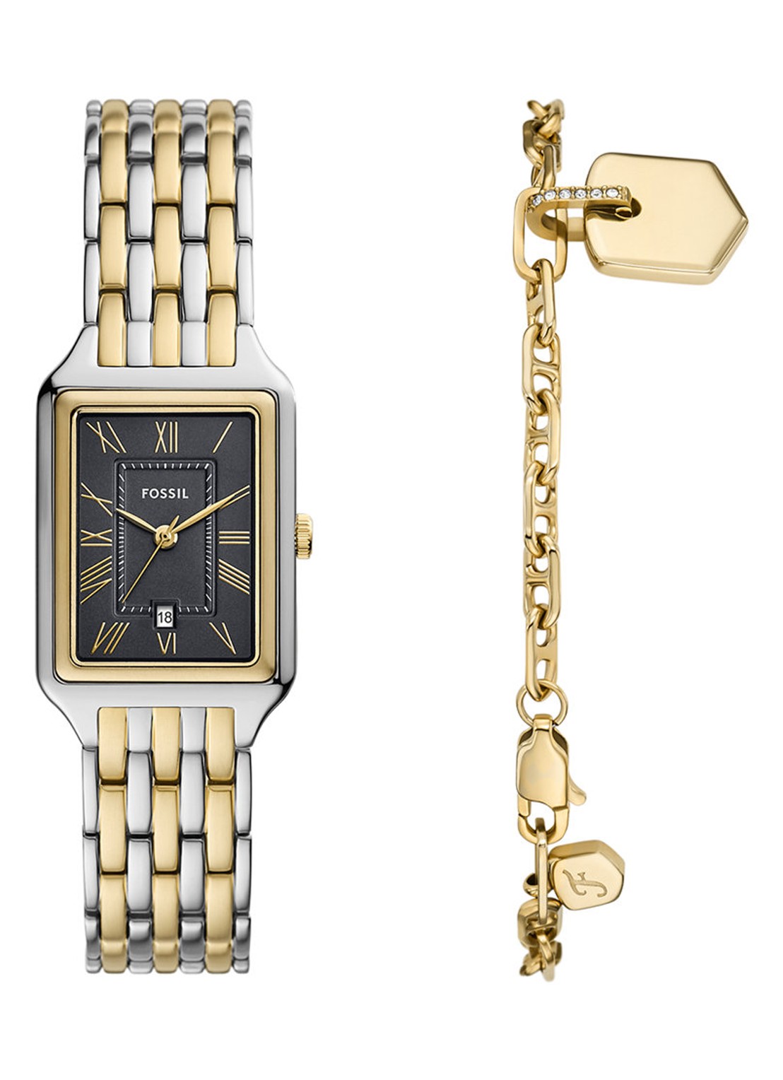 Fossil Raquel horloge en armband set van 2 ES5376SET - voorkant 4 zilver