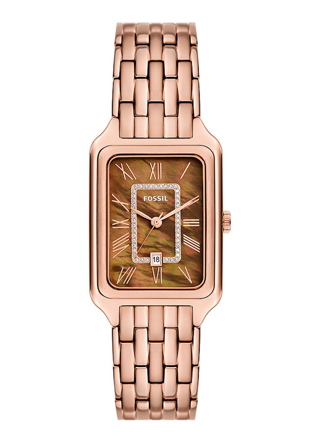 Fossil Raquel horloge ES5323 - voorkant roségoud