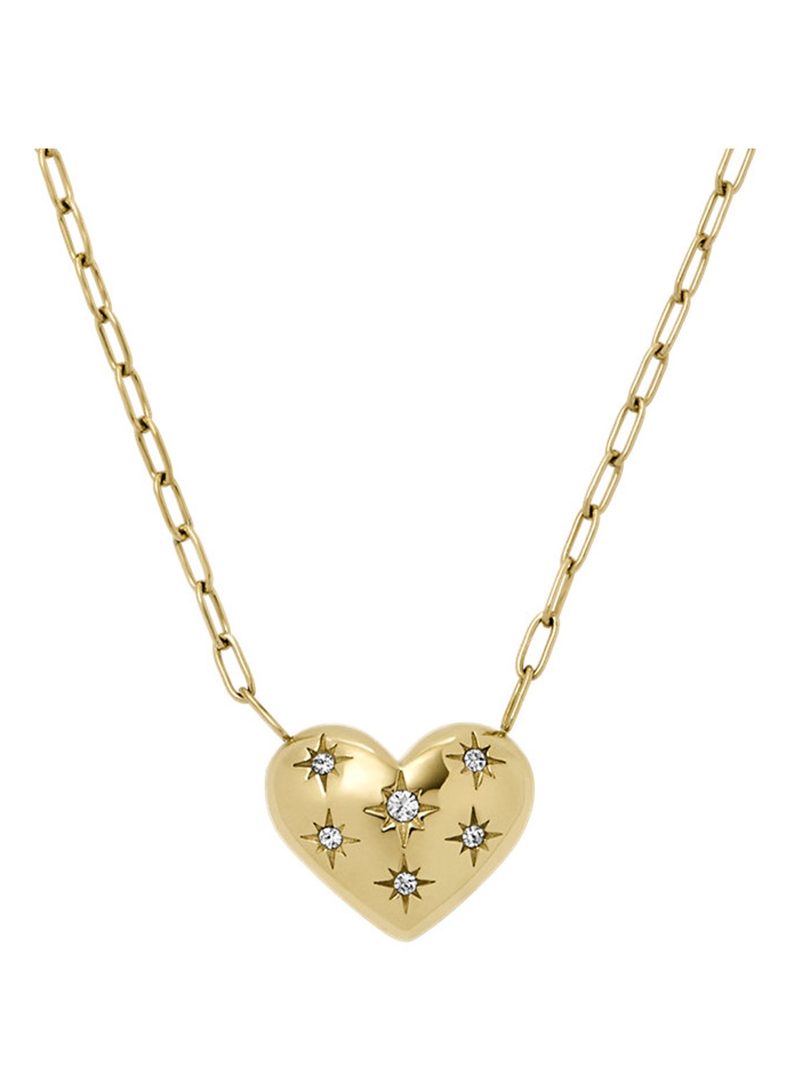 Fossil Sadie ketting met hanger JF04856710 - voorkant goud