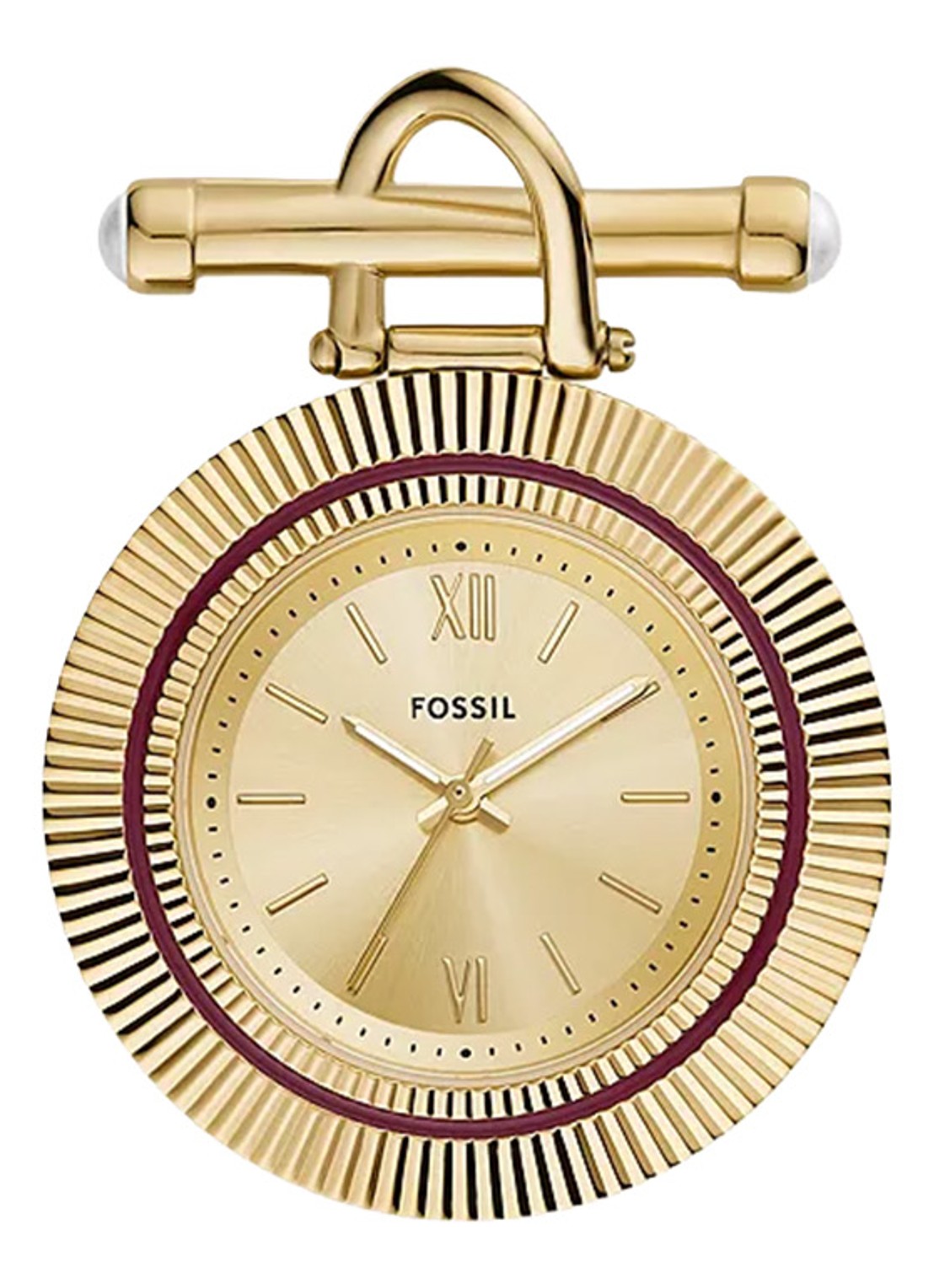 Fossil Scarlette broche horloge ES5384 - voorkant 2 goud