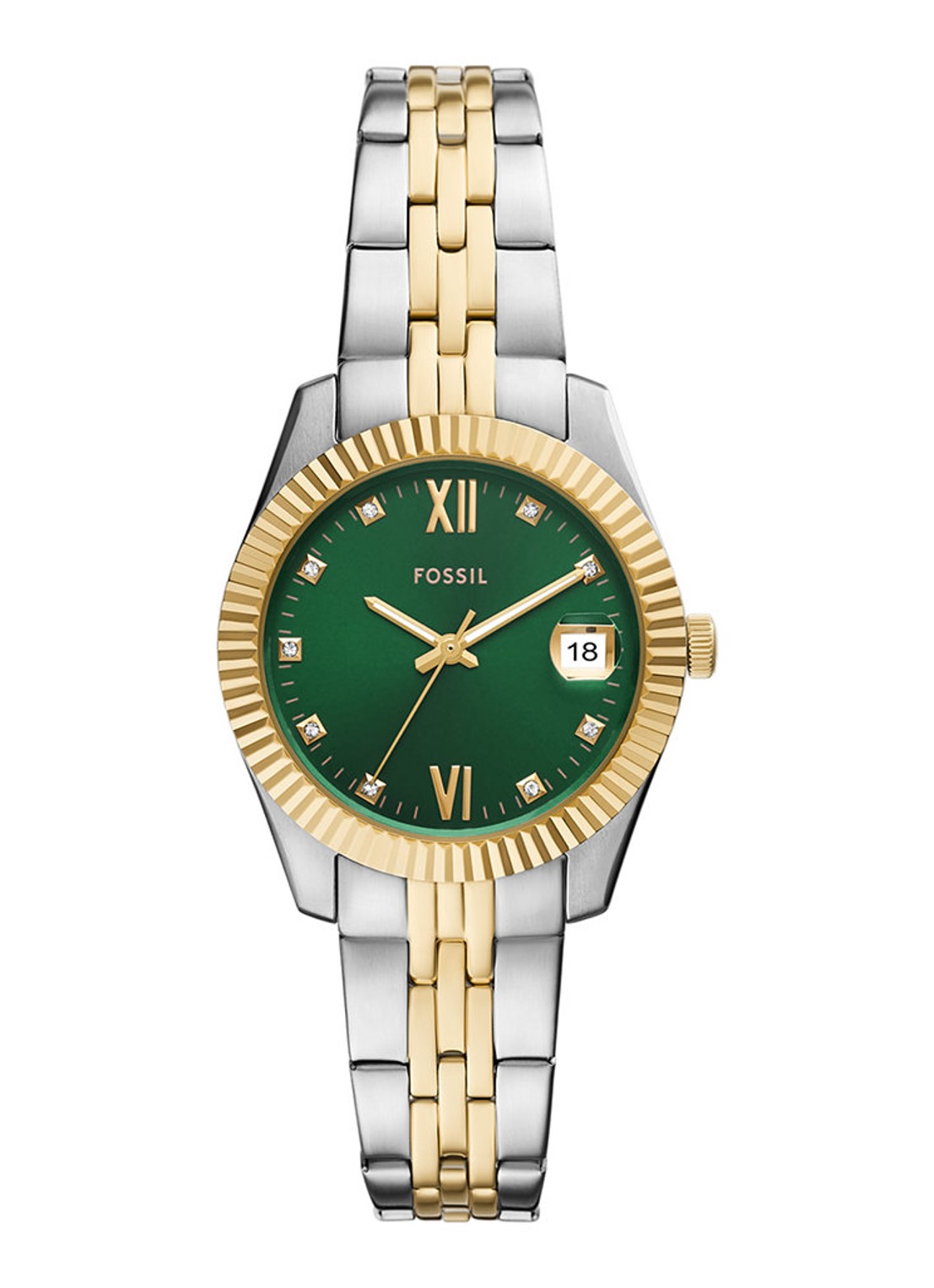 Fossil Scarlette horloge ES5388 - voorkant zilver