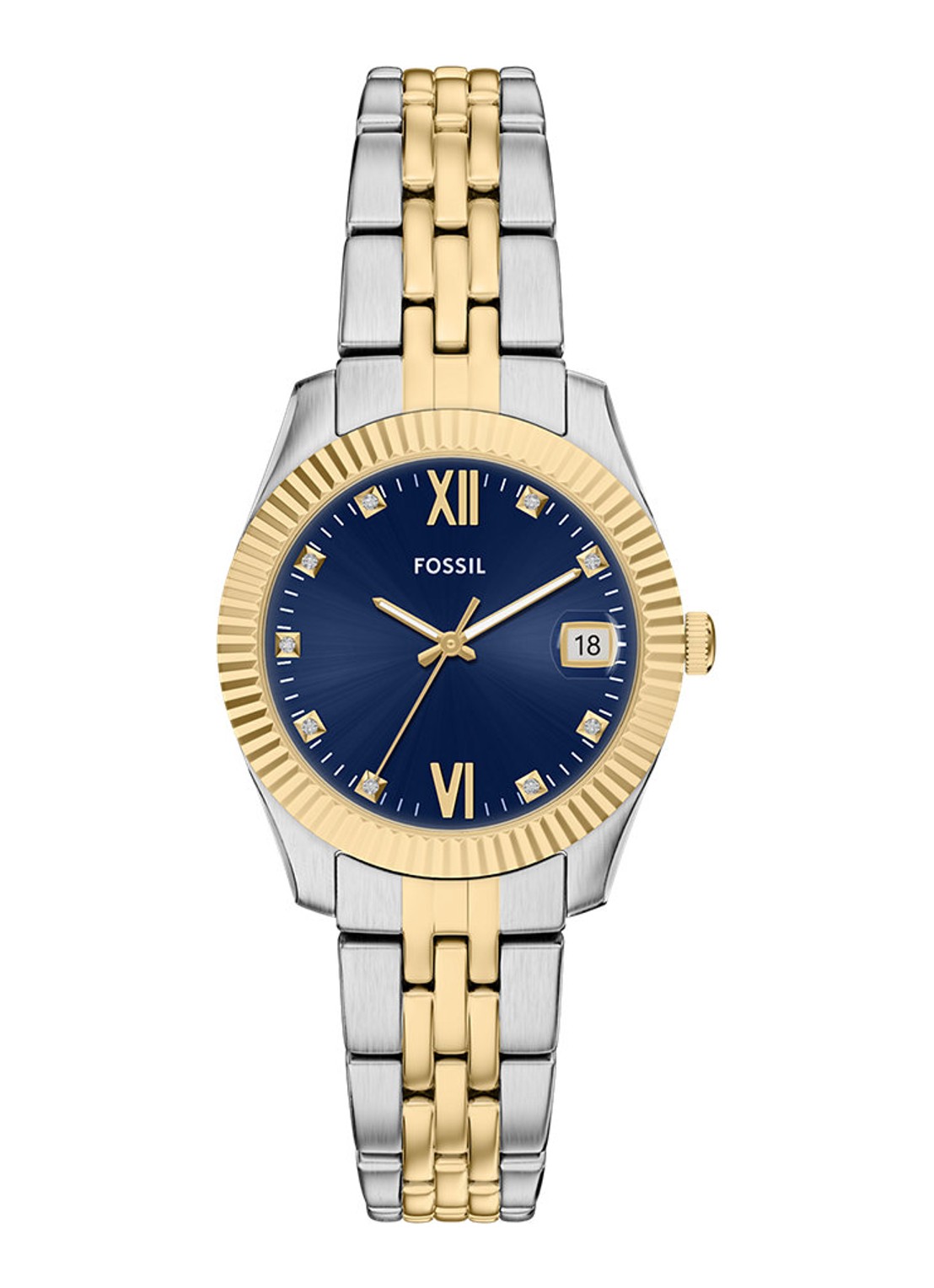 Fossil Scarlette horloge ES5443 - voorkant zilver