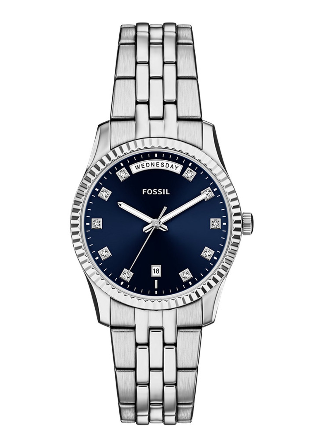 Fossil Scarlette horloge ES5457 - voorkant zilver