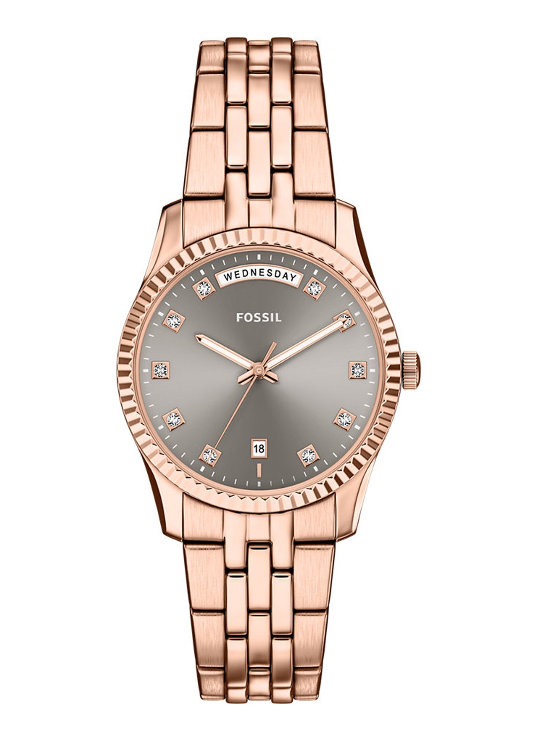 Fossil Scarlette horloge ES5459 - voorkant roségoud