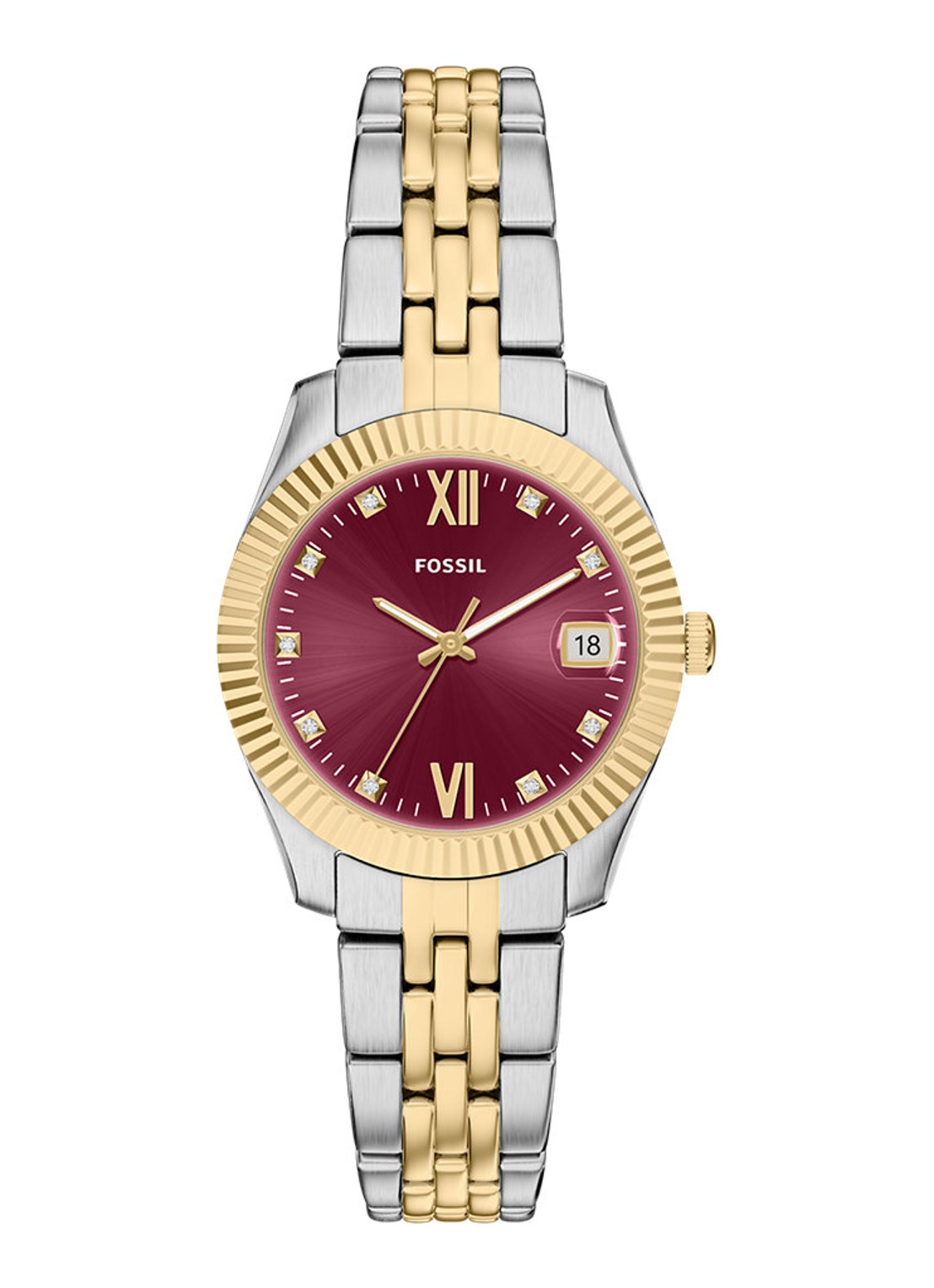 Fossil Scarlette horloge ES5461 - voorkant zilver