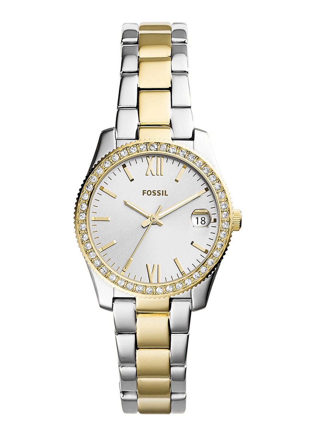 Fossil Scarlette Mini horloge ES4319 - voorkant 2 zilver