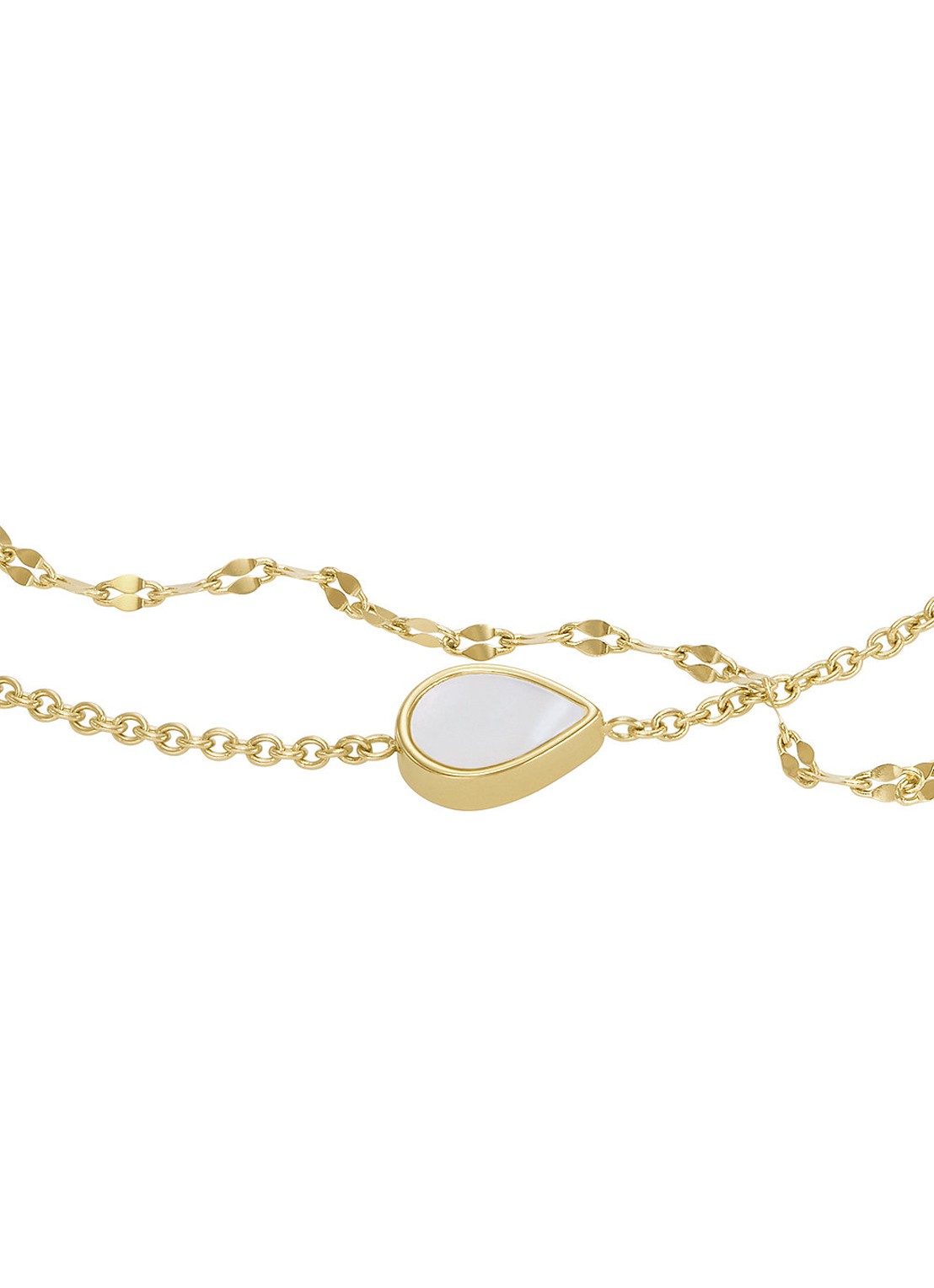 Fossil Schakelarmband met parel JF04317710 - detail 2 goud
