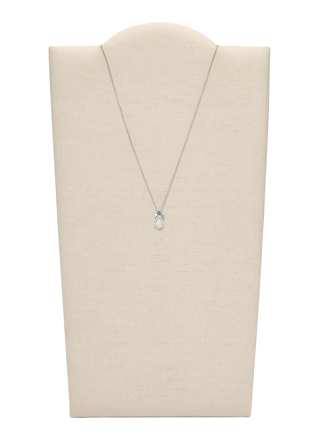 Fossil Set van ketting en oorknopjes JF03765040 - detail zilver