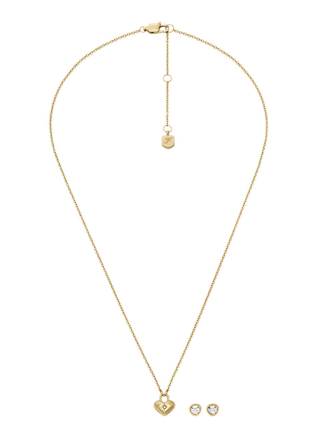 Fossil Set van ketting en oorknopjes JF04881SET - detail 3 goud