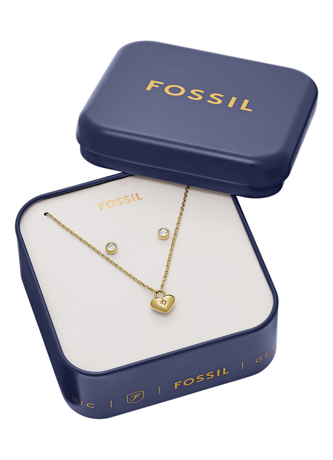 Fossil Set van ketting en oorknopjes JF04881SET - detail 5 goud