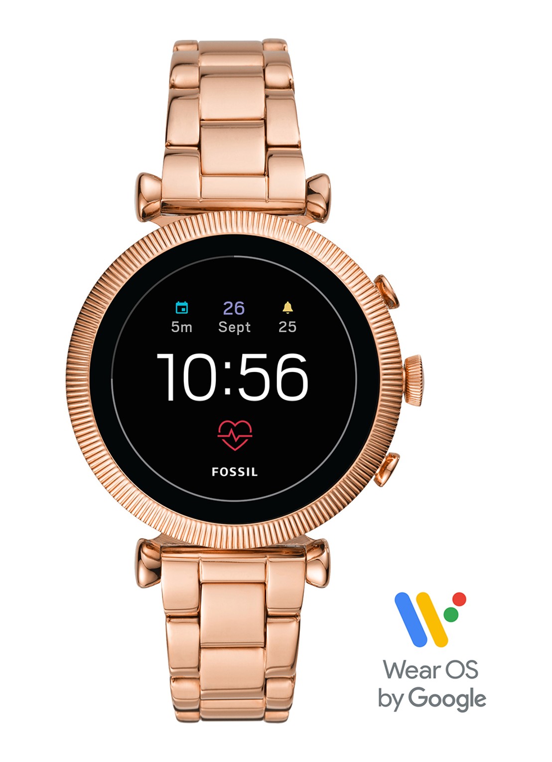 Fossil Sloan smartwatch FTW6040 - voorkant 4 roségoud