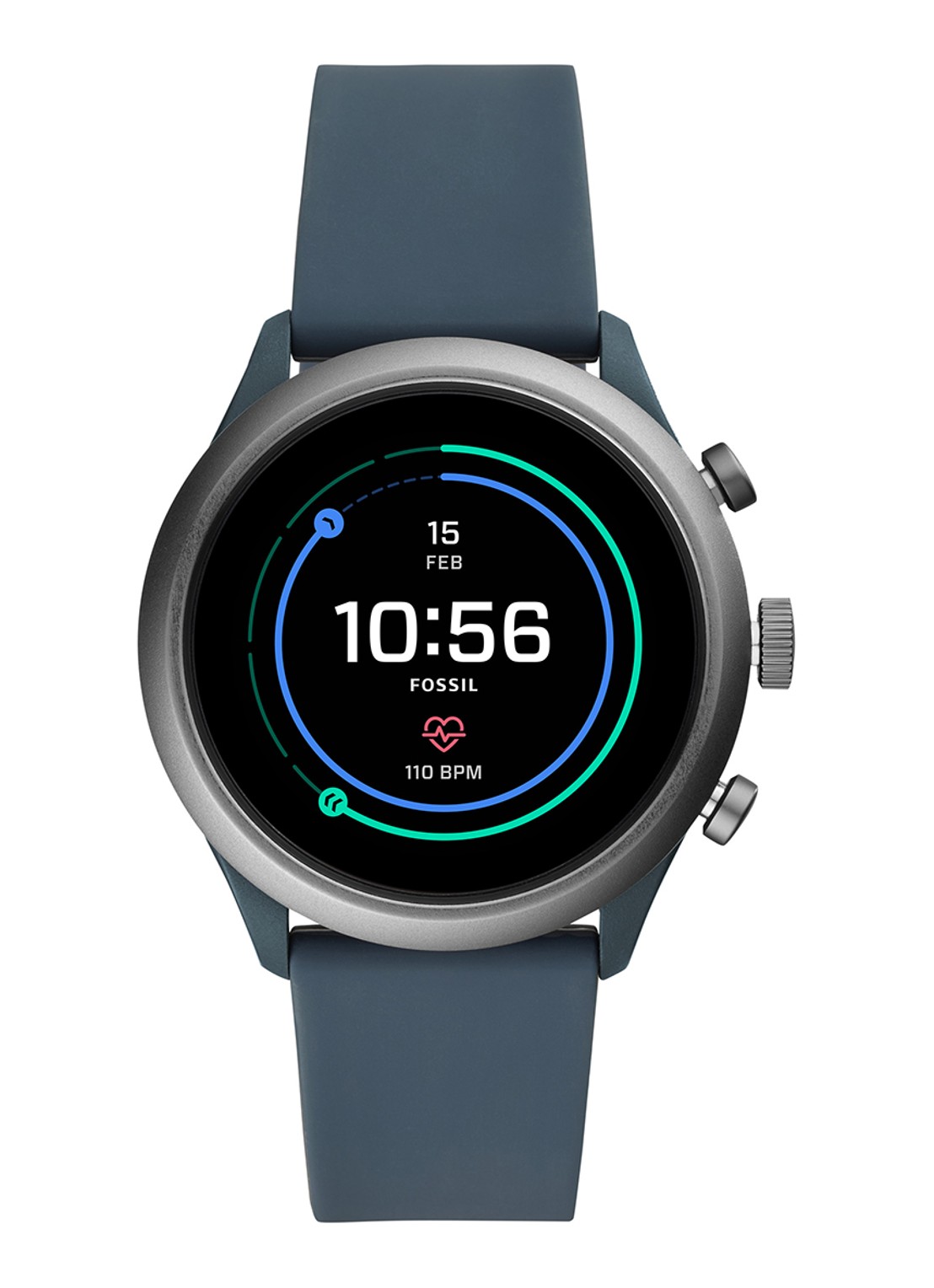Fossil Sport Display Smartwatch Gen 4S FTW4021 - voorkant blauw