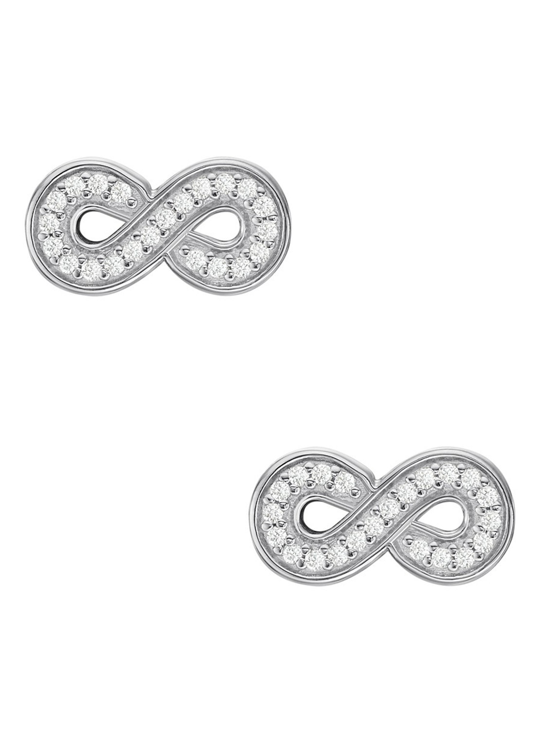 Fossil Sterling oorstekers van zilver JFS00634040 - voorkant zilver