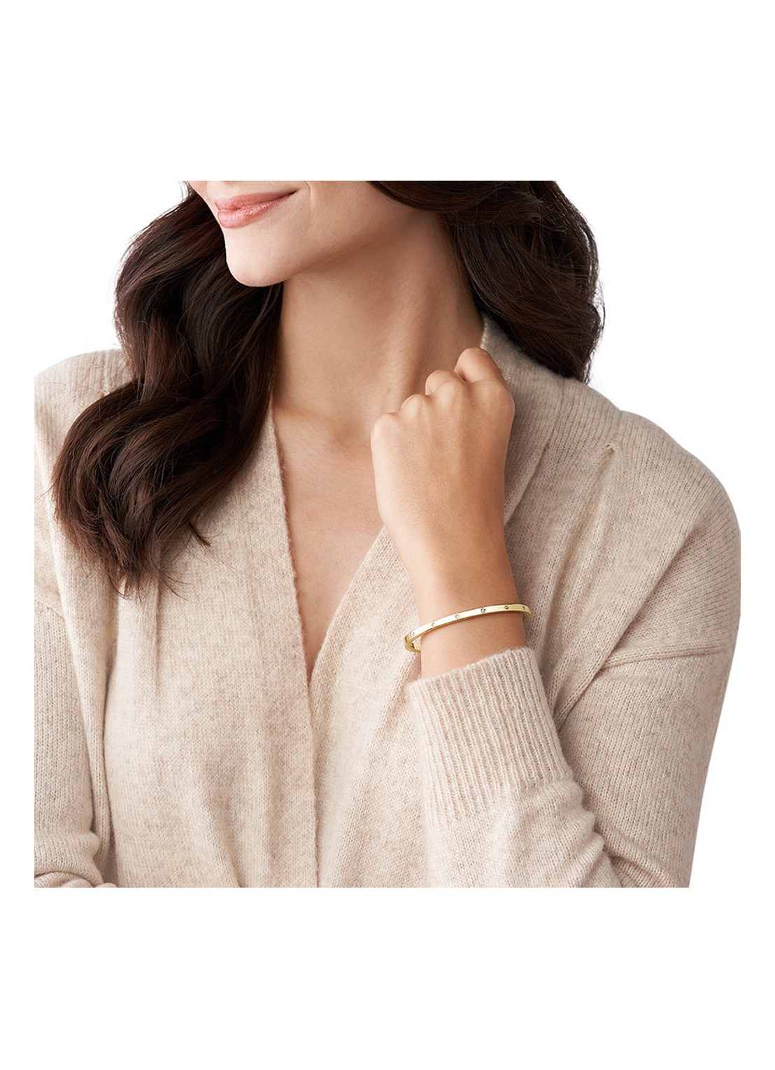 Fossil Sutton bangle met steen JF03872710 - detail 3 goud