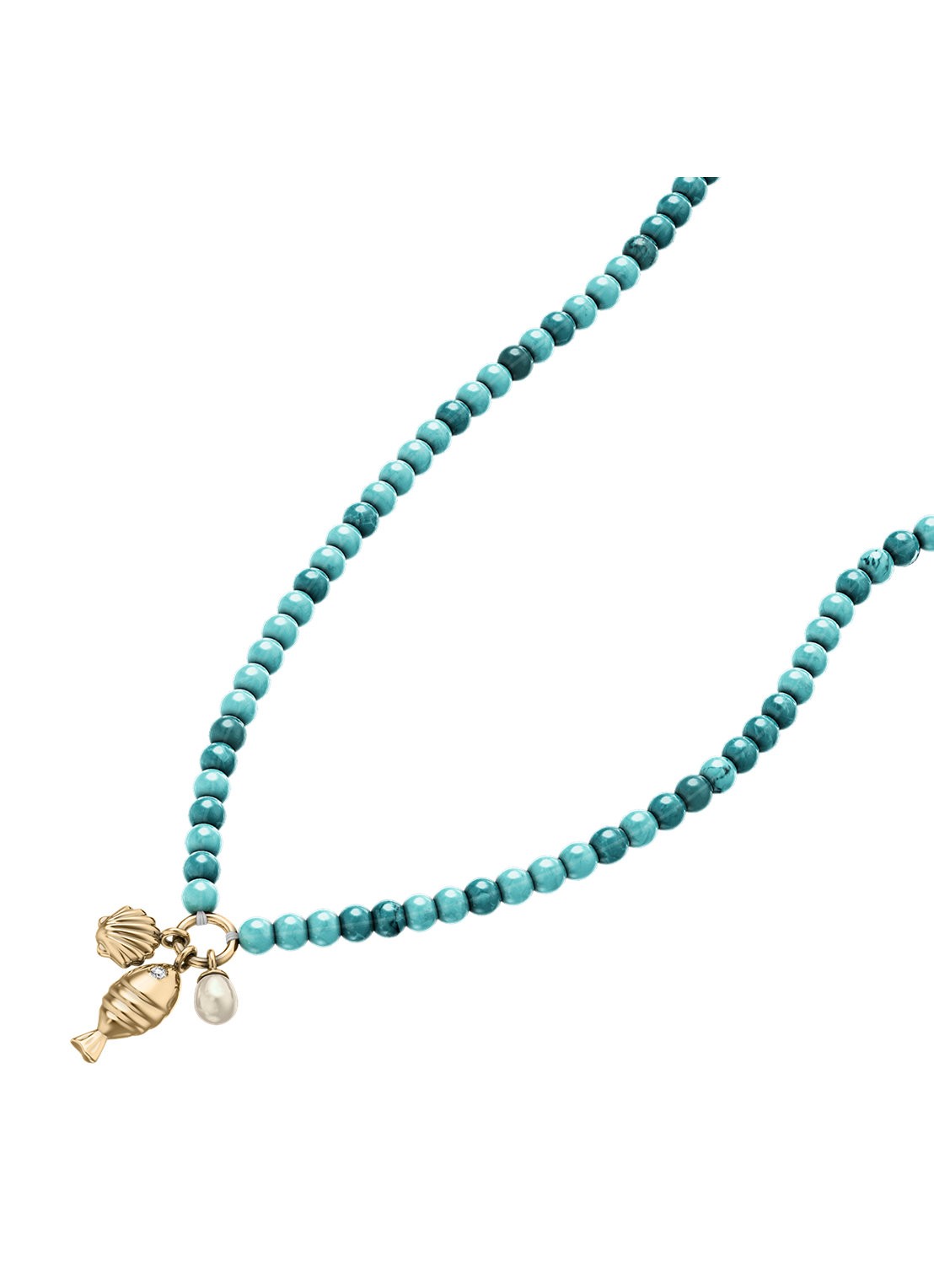Fossil Sutton ketting  JA7318710 - detail goud
