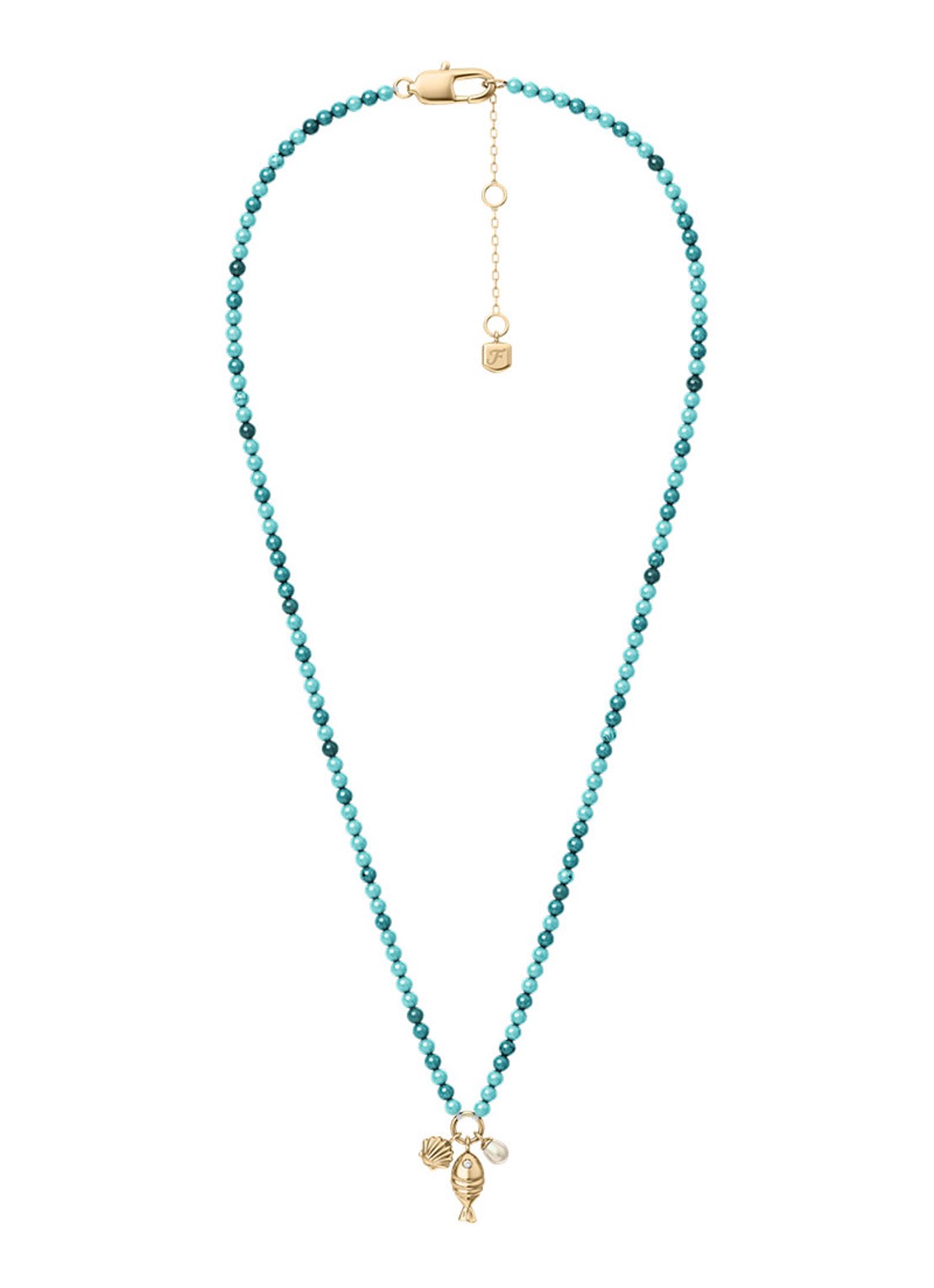 Fossil Sutton ketting  JA7318710 - detail 2 goud