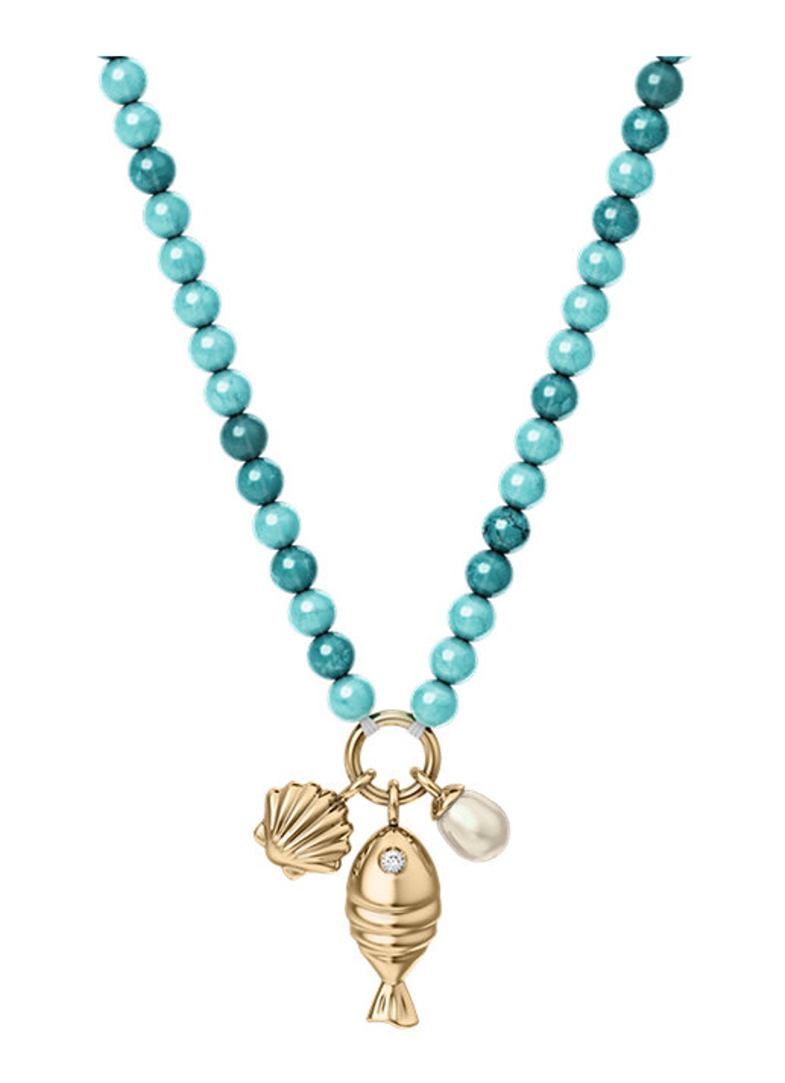 Fossil Sutton ketting  JA7318710 - voorkant 5 goud