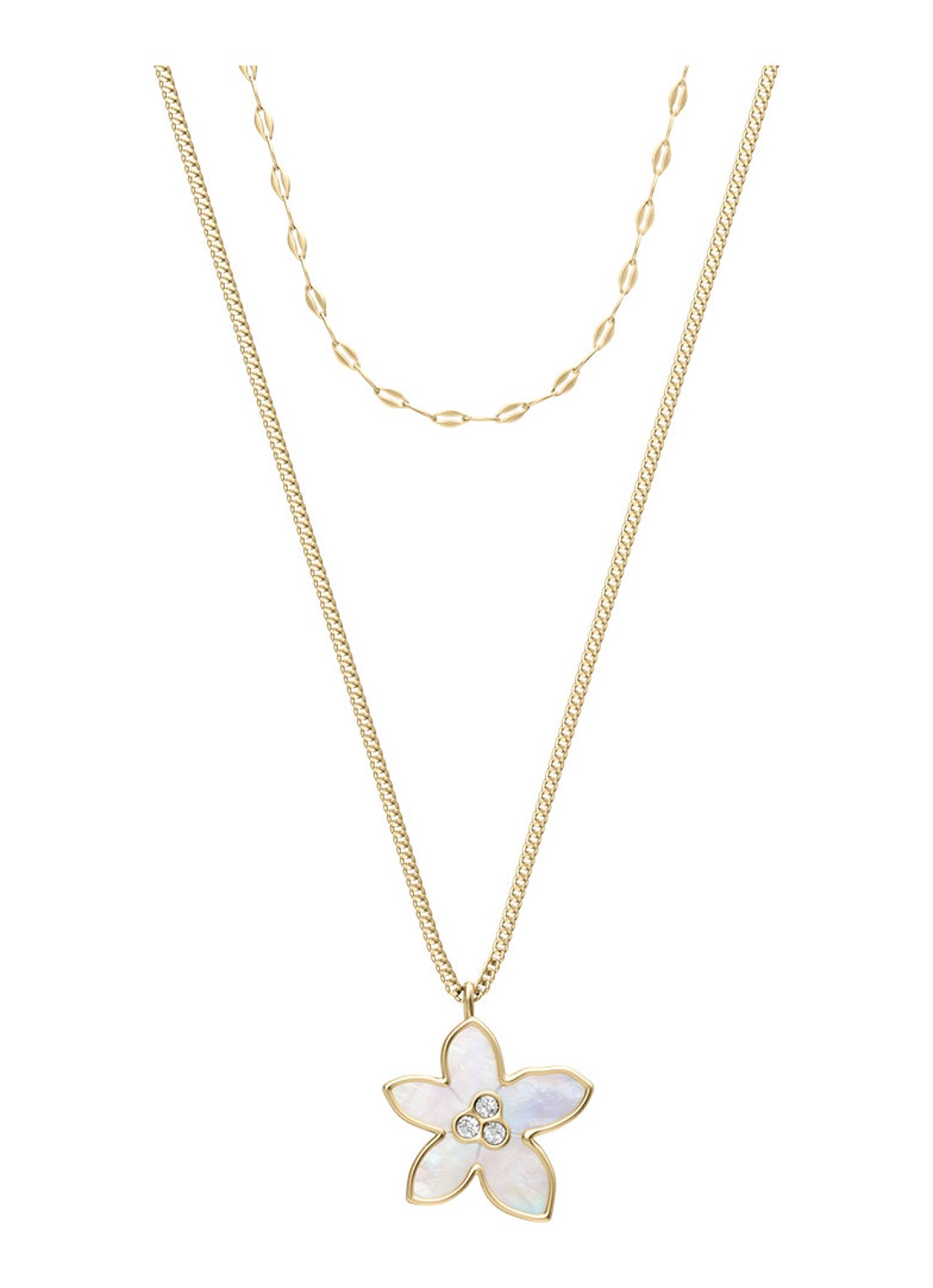 Fossil Sutton ketting JF04969710 - voorkant goud