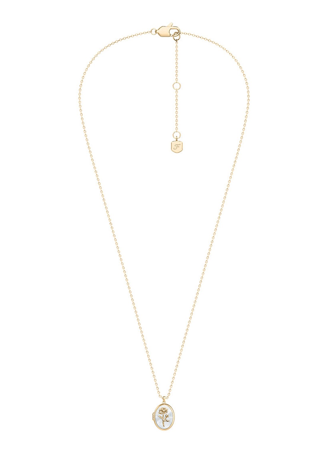 Fossil Sutton ketting  JF04976710 - detail 3 goud