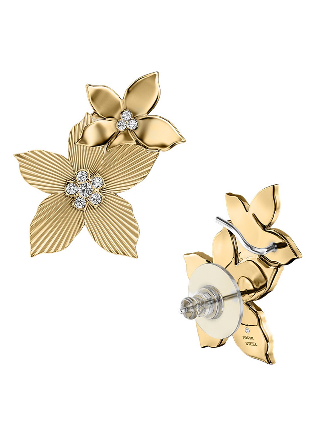 Fossil Sutton oorstekers JF04972710 - detail 4 goud