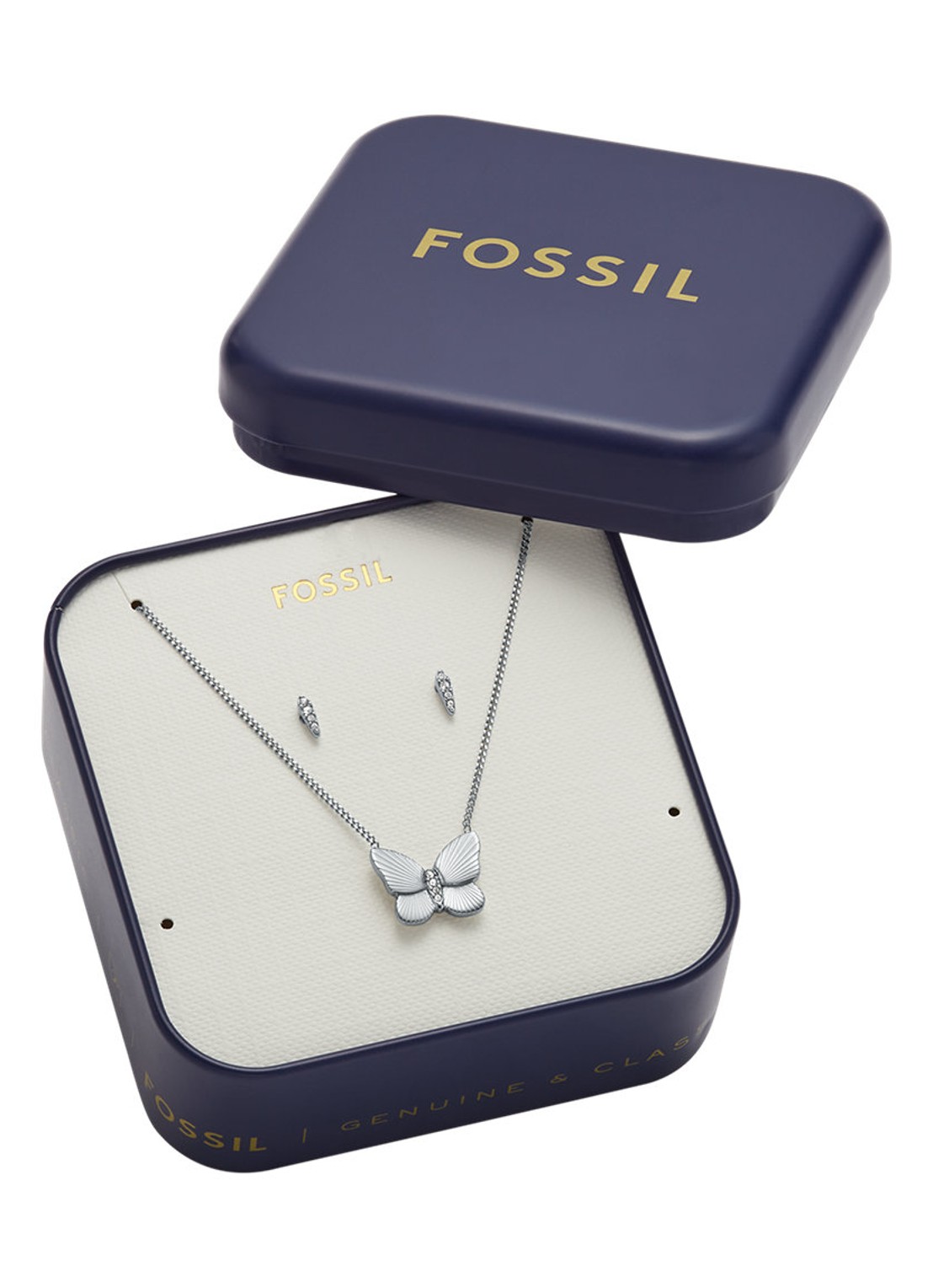 Fossil Sutton set van ketting en oorstekers JF04935SET - detail 4 zilver