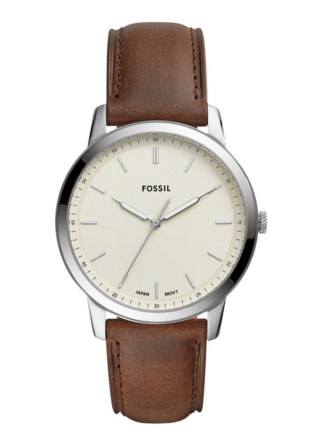 Fossil The Minimalist 3H horloge FS5439 - voorkant 4 zilver
