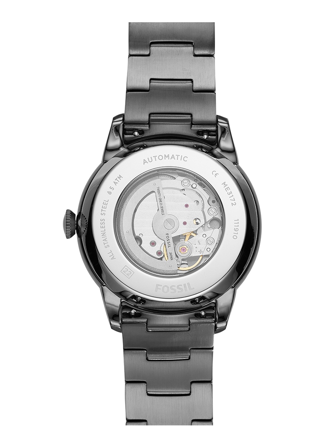 Fossil Townsman horloge ME3172 - detail 3 donkergrijs