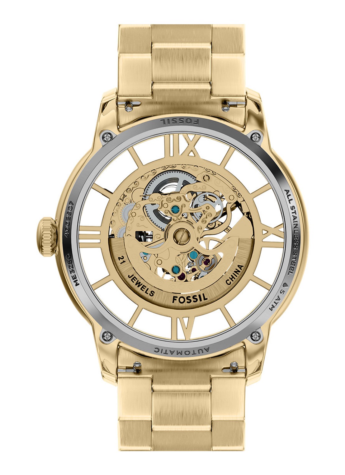Fossil Townsman horloge ME3280 - detail 3 goud