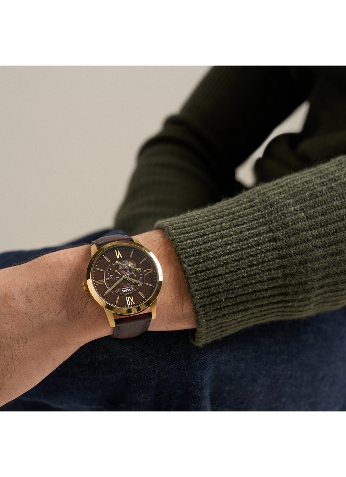 Fossil Townsman horloge ME3286 - detail 4 goud