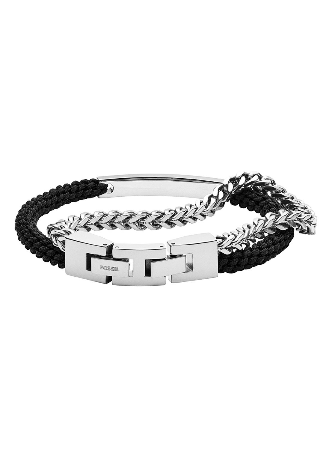 Fossil Vintage Casual armband van roestvrijstaal - voorkant zilver