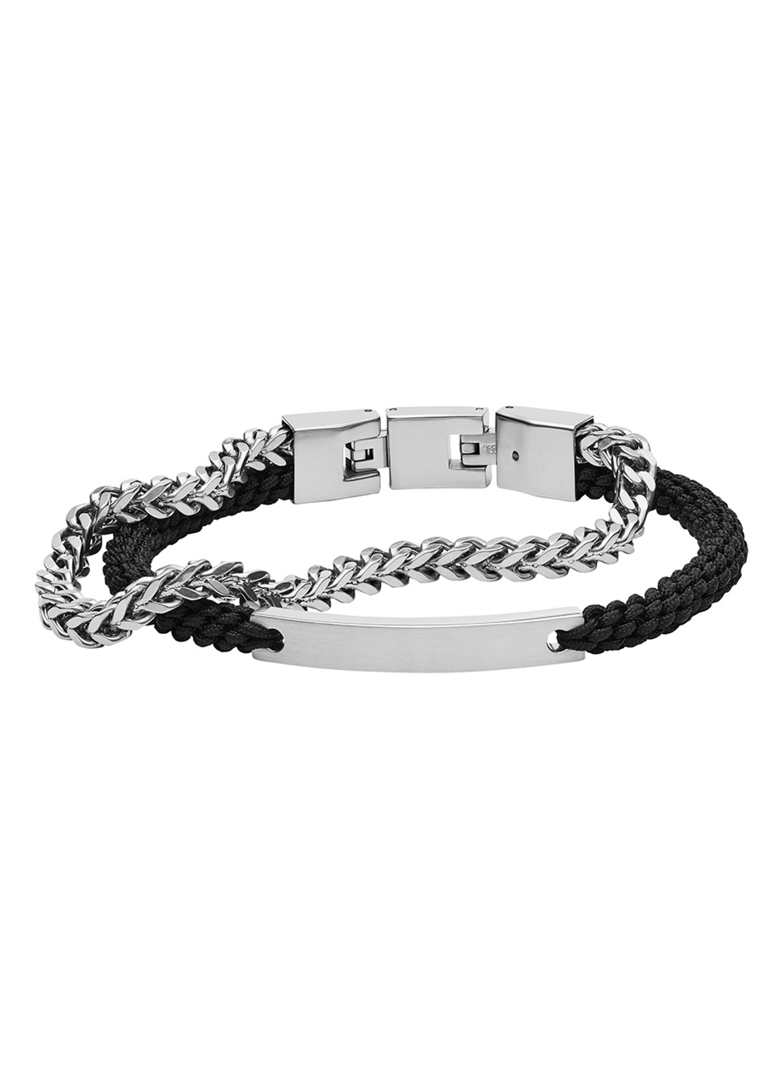 Fossil Vintage Casual armband van roestvrijstaal - voorkant 2 zilver