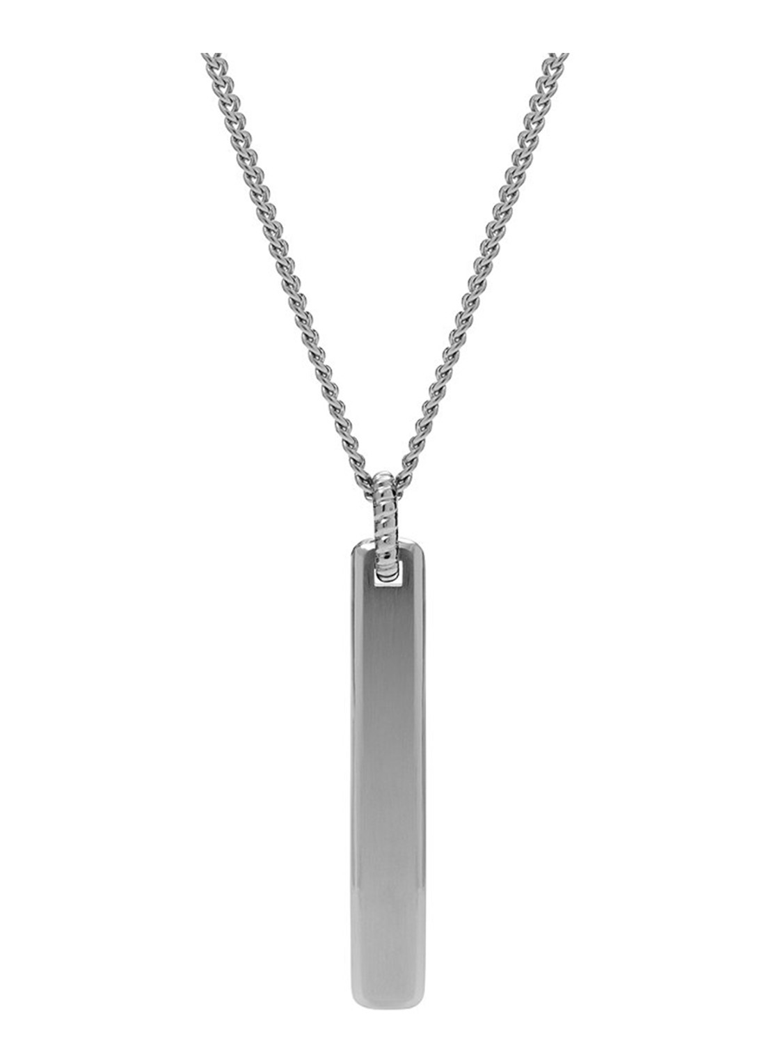 Fossil Vintage Casual schakelketting met hanger JF03988040 - voorkant zilver