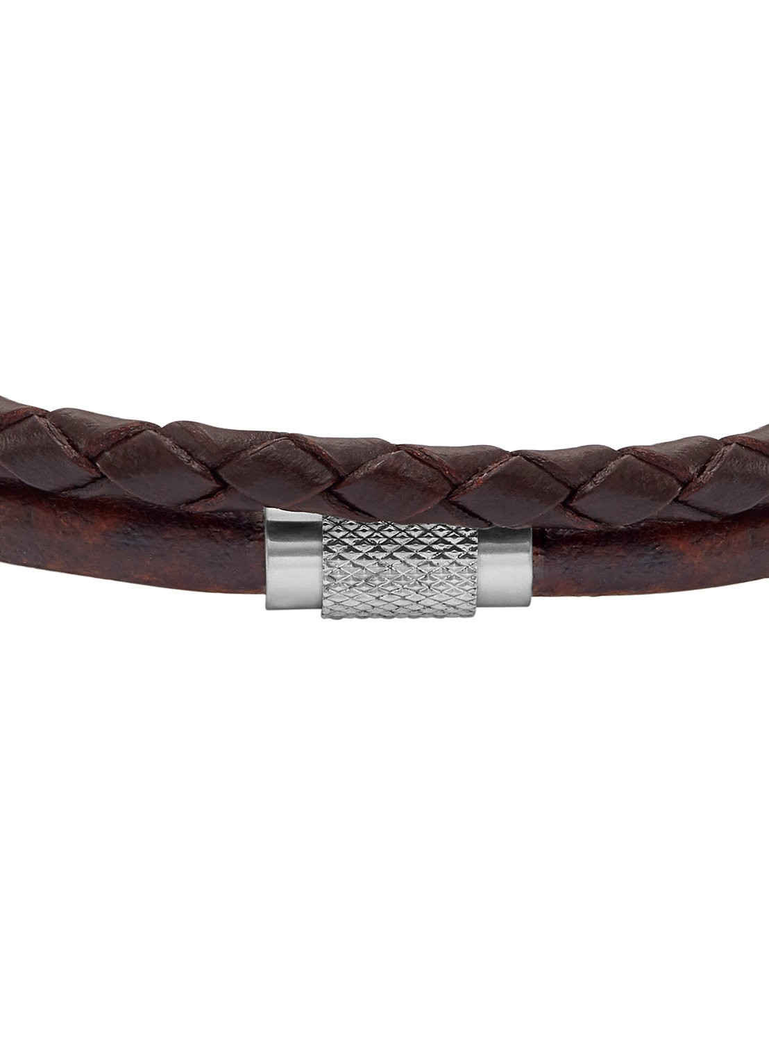 Fossil Wikkelarmband van leer JF04702040 - detail 2 donkerbruin