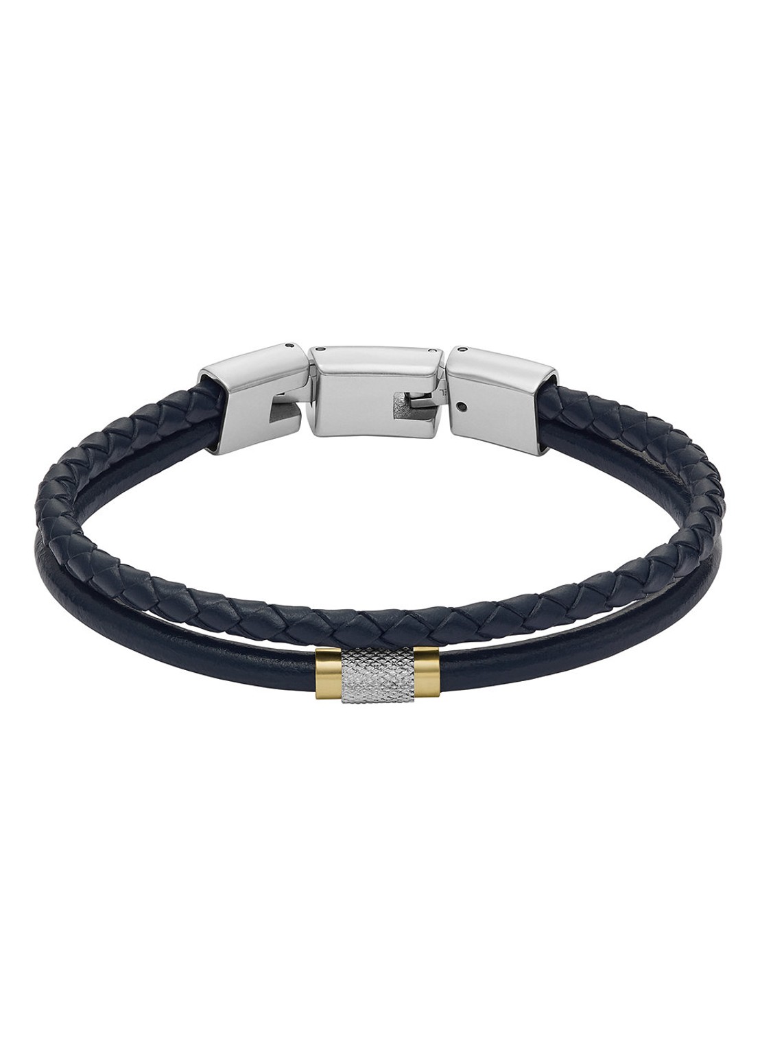 Fossil Wikkelarmband van leer JF04703998 - voorkant blauw