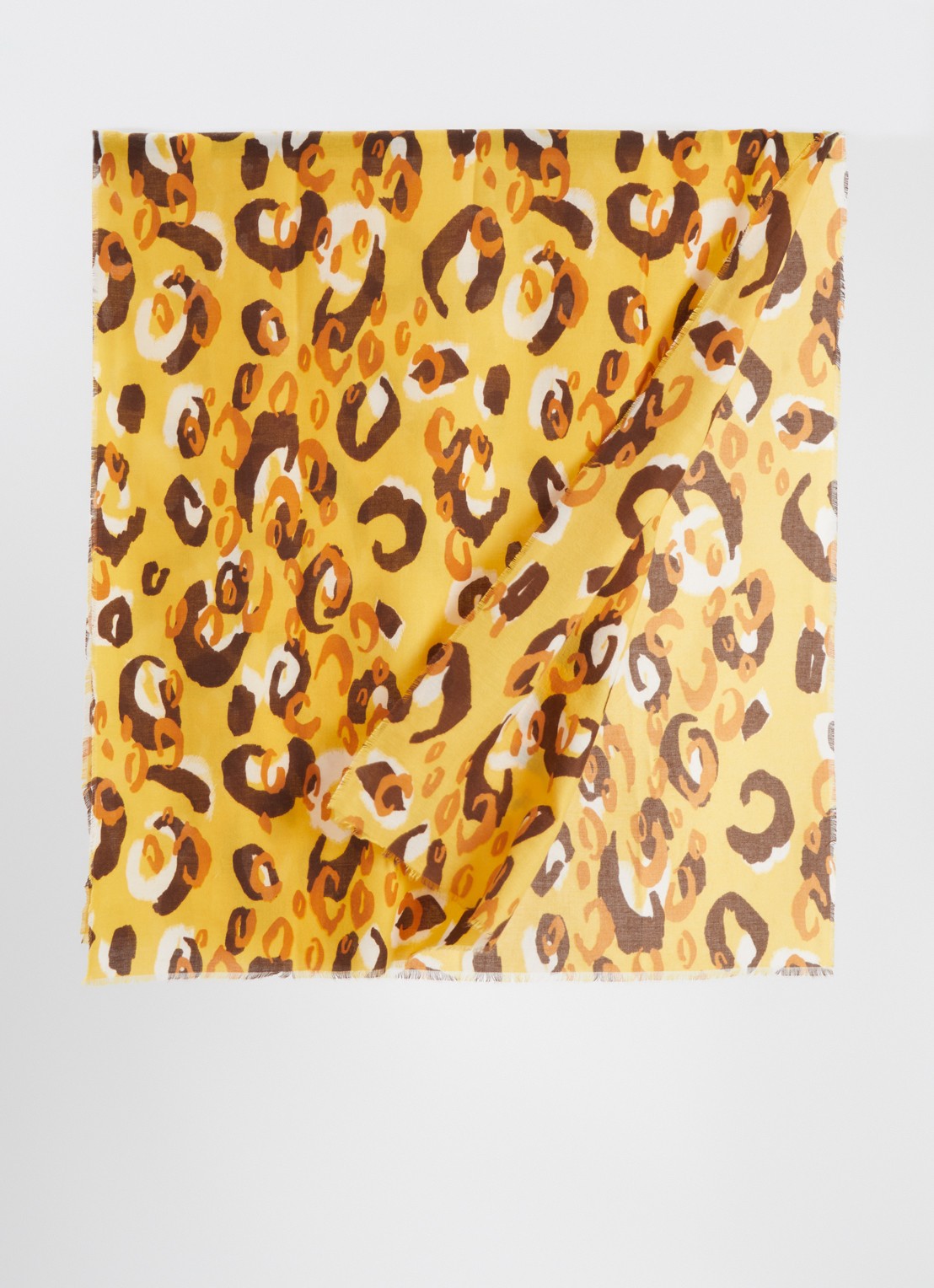 Fraas Sjaal met dierenprint 70 x 190 cm  - detail geel