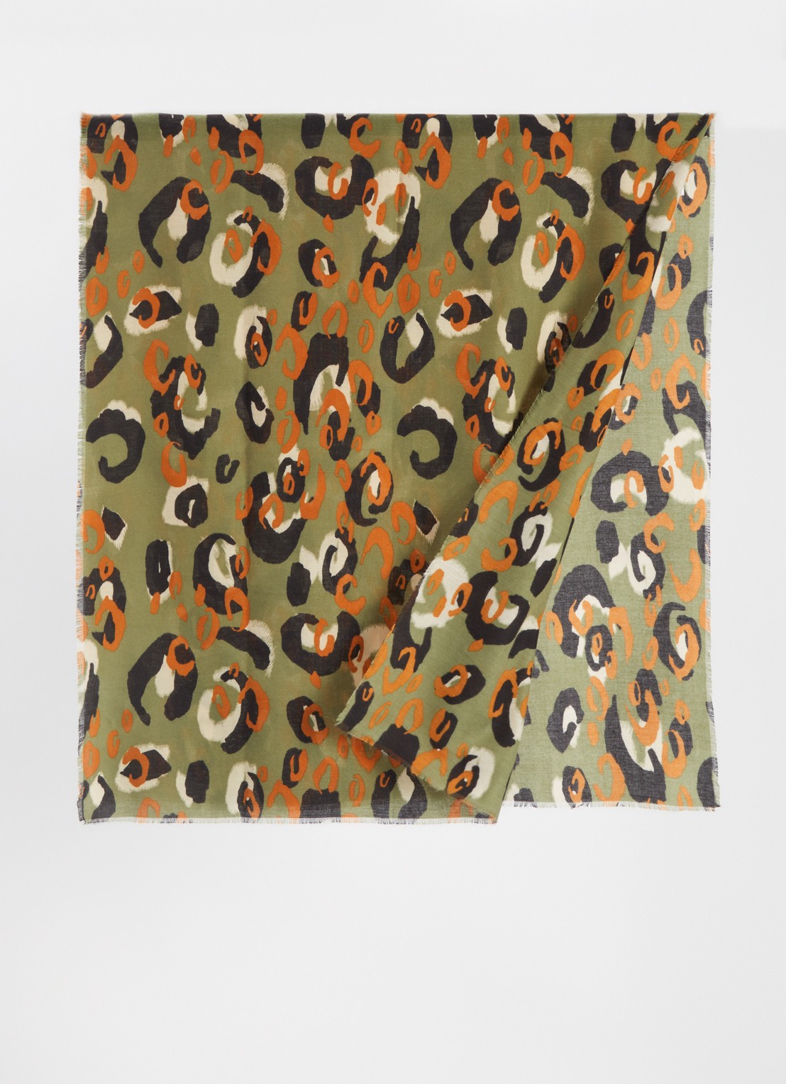 Fraas Sjaal met dierenprint 70 x 190 cm  - detail groen