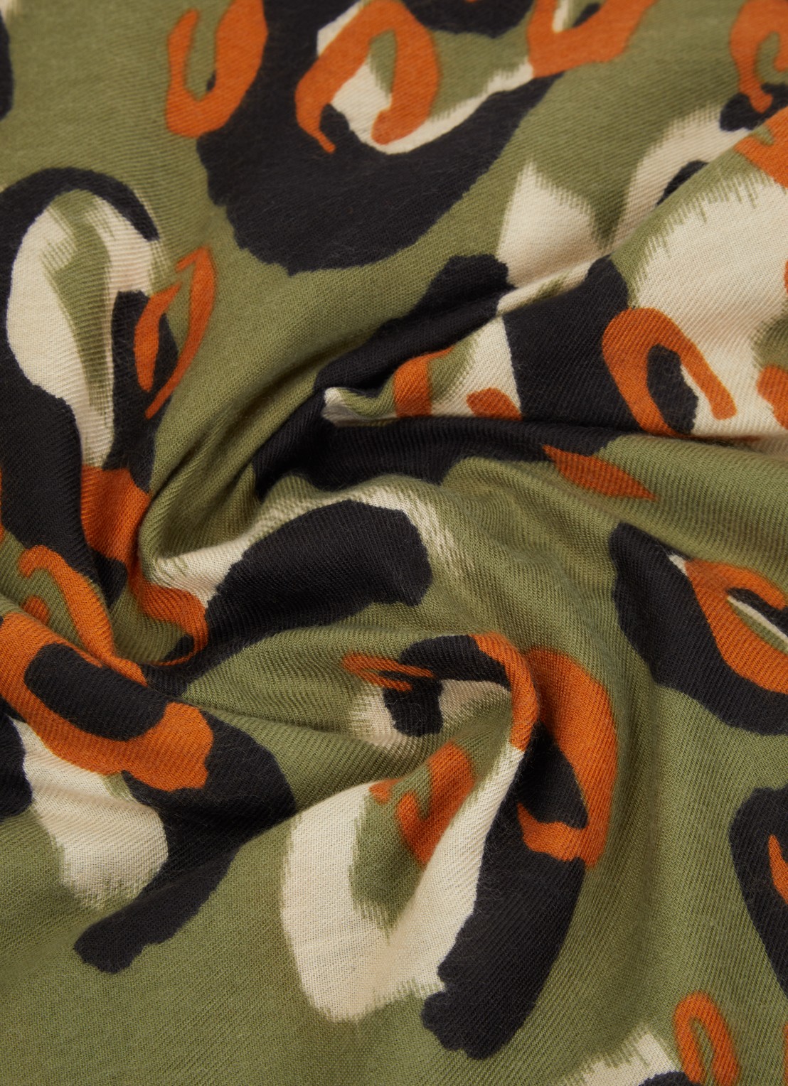 Fraas Sjaal met dierenprint 70 x 190 cm  - detail 2 groen