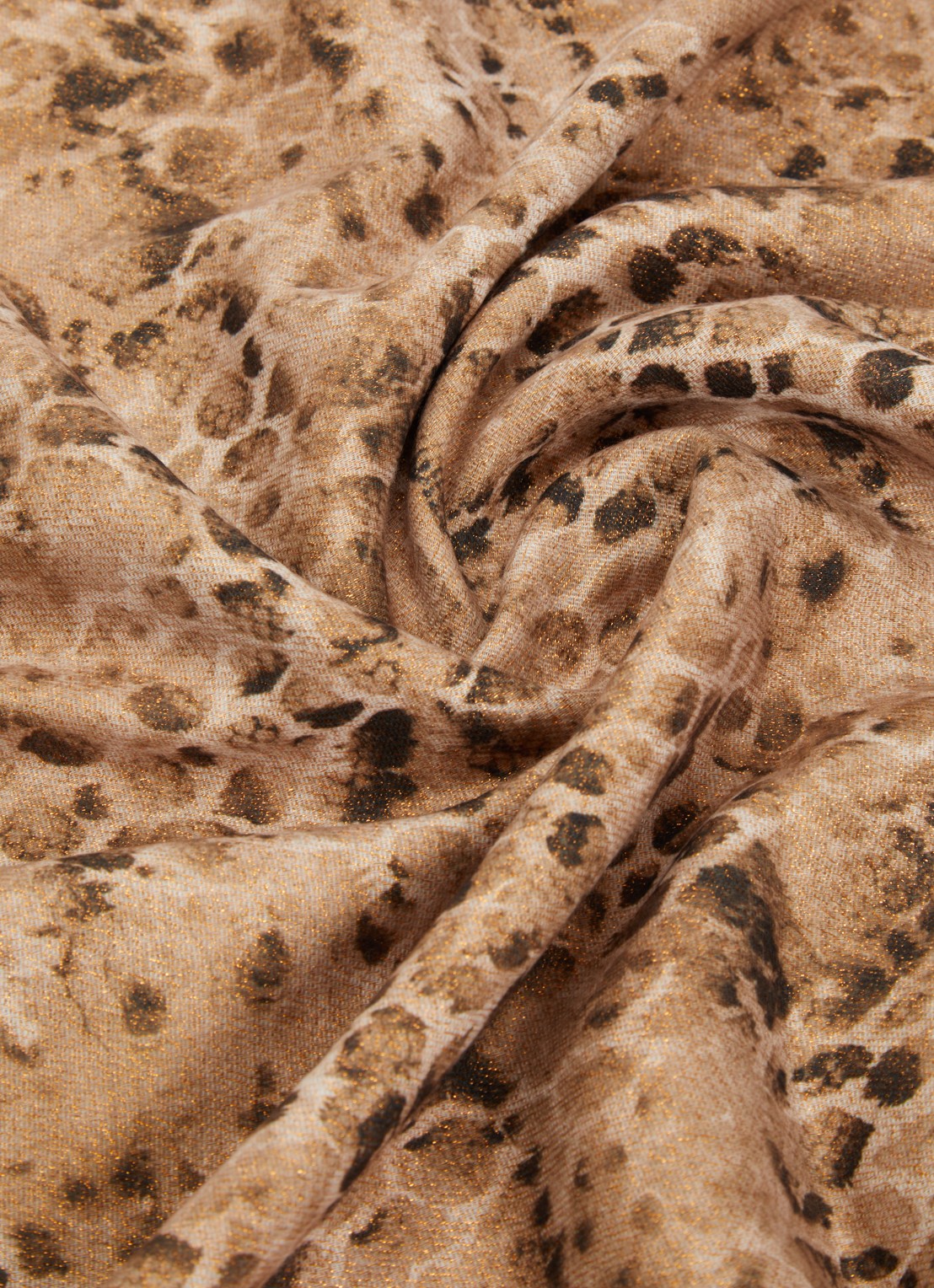 Fraas Sjaal met dierenprint en glitter 70 x 190 cm  - detail 2 bruin