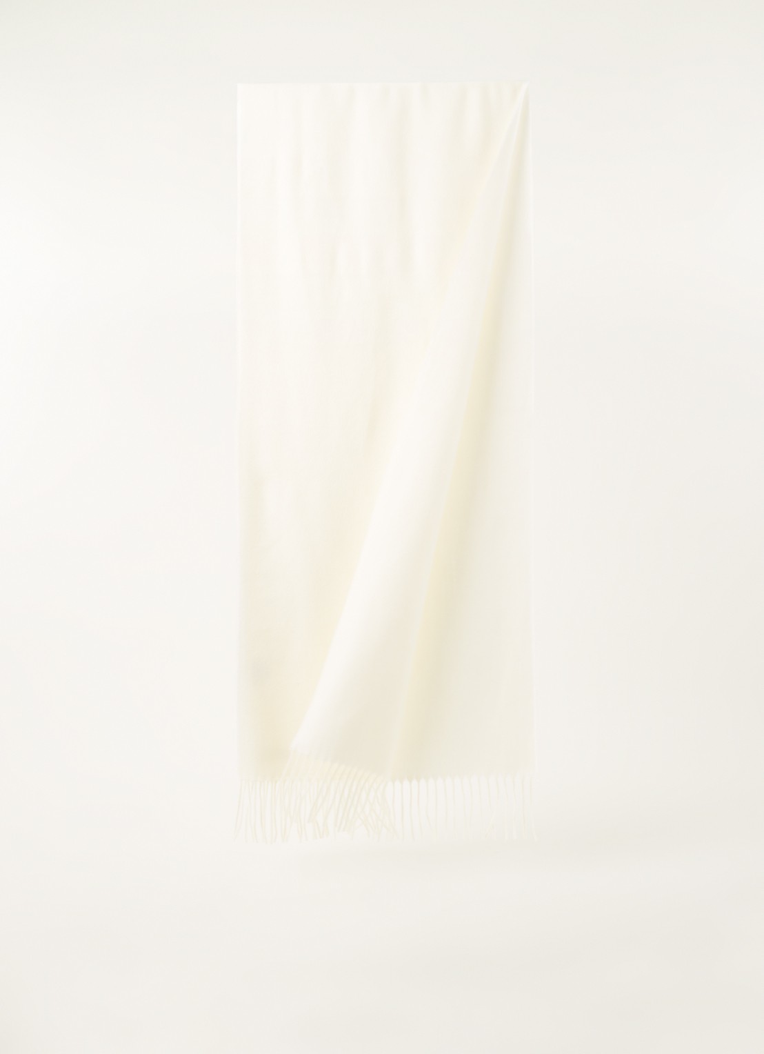 Fraas Sjaal met franjes 200 x 35 cm  - voorkant 2 gebroken wit