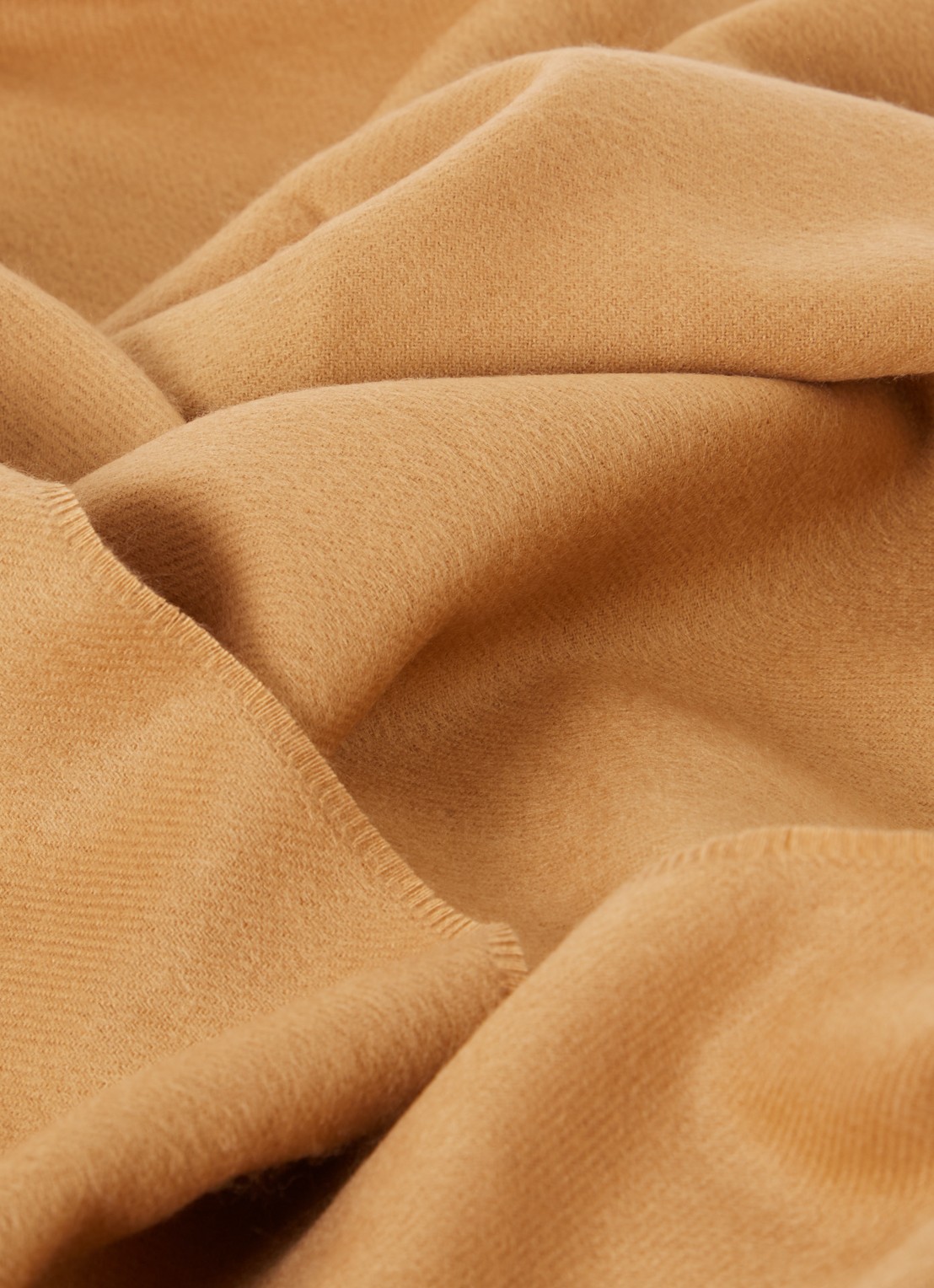Fraas Sjaal met franjes 200 x 35 cm  - detail camel