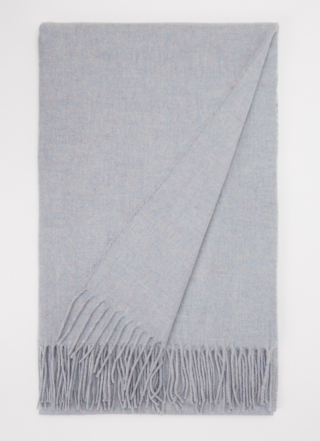 Fraas Sjaal met franjes 200 x 35 cm  - voorkant 3 turquoise