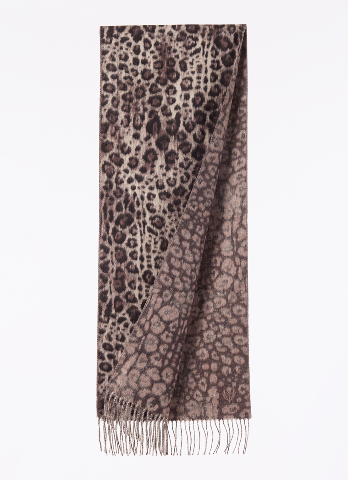 Fraas Sjaal met panterprint 185 x 35 cm - detail donkerbeige