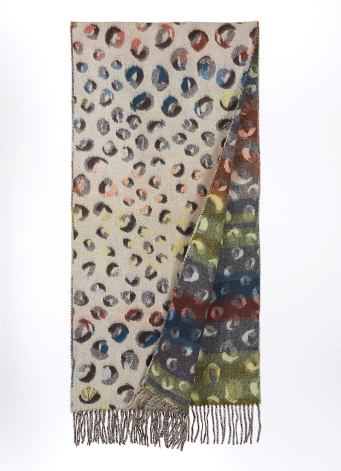 Fraas Sjaal met panterprint 185 x 35 cm - detail beige