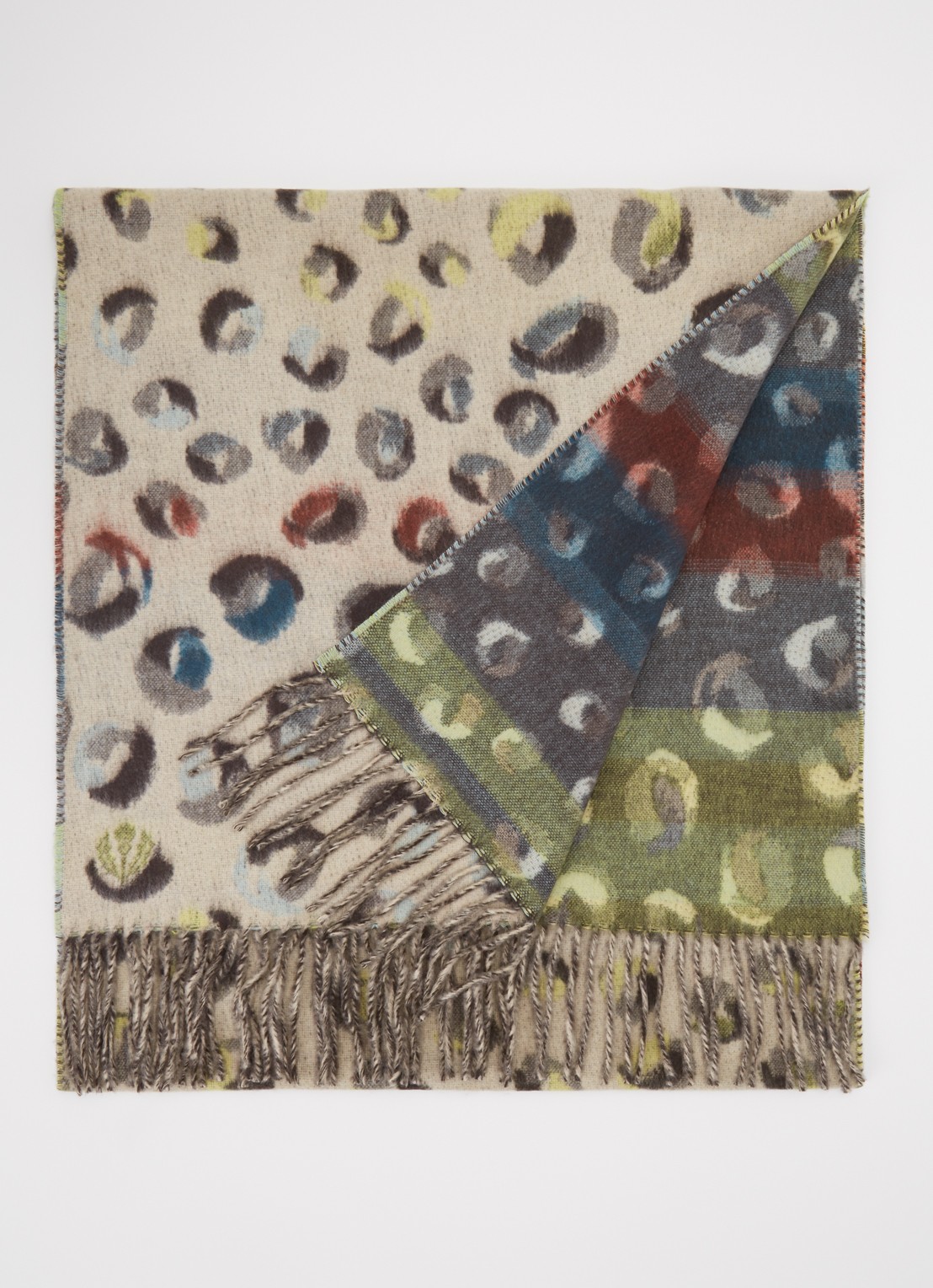 Fraas Sjaal met panterprint 185 x 35 cm - voorkant 3 beige
