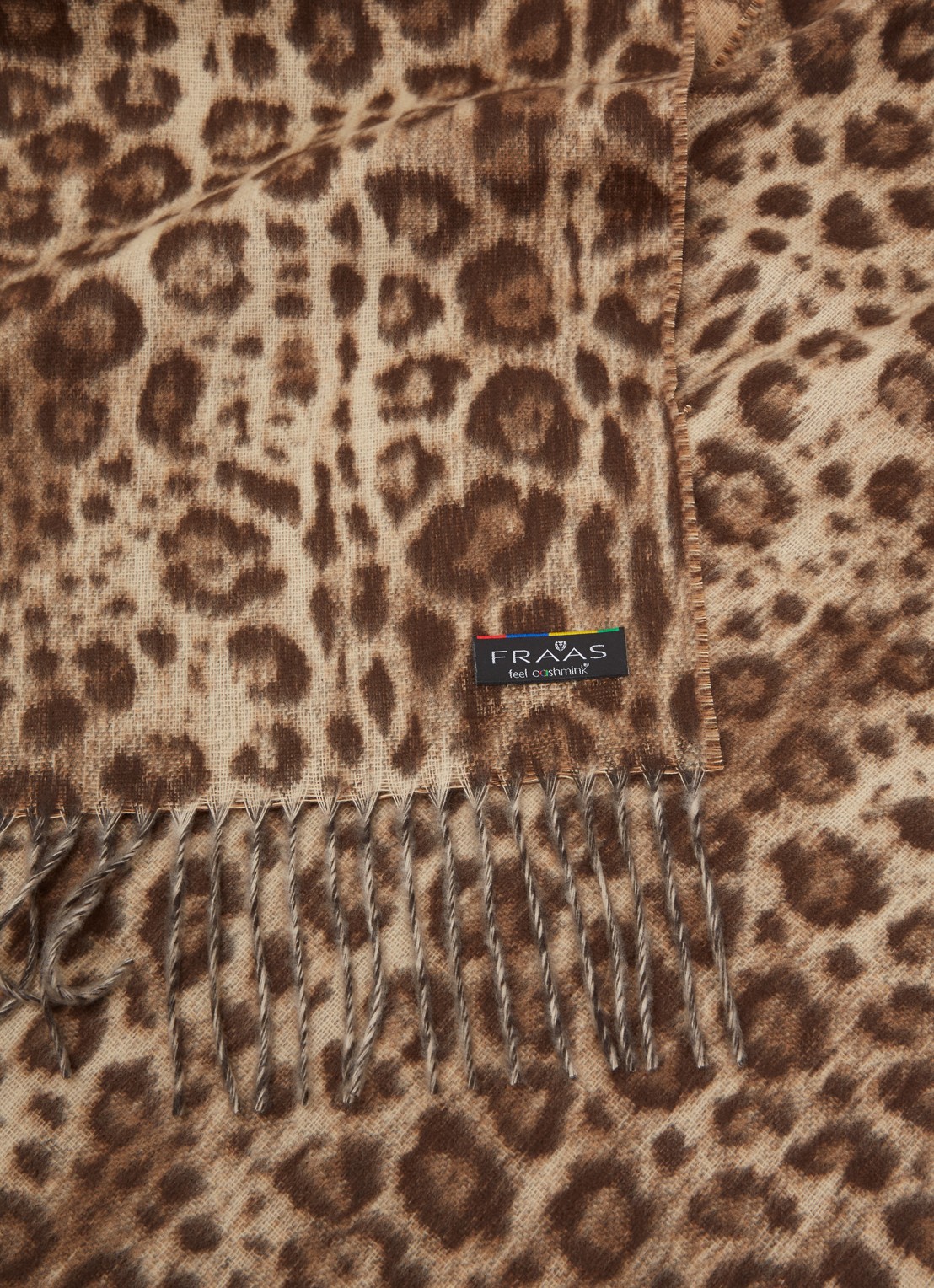 Fraas Sjaal met panterprint 185 x 35 cm - detail 3 bruin